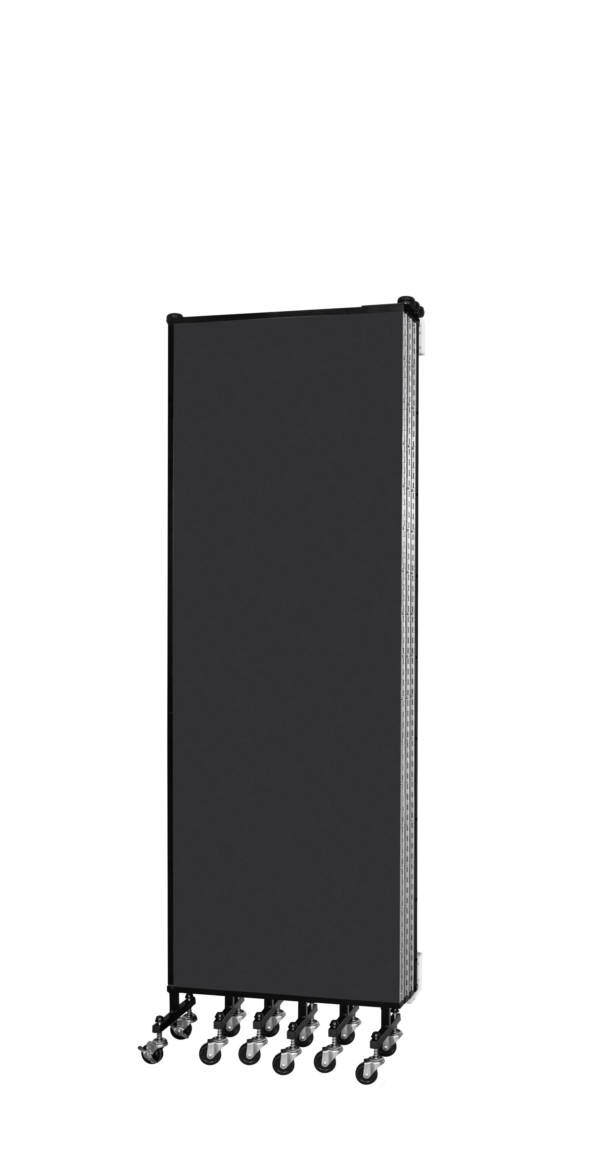 Wallmount Room Divider - 6'H x 12' 10"L - 7 Panel, Coal, Vinyl