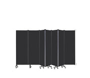 Wallmount Room Divider - 6'H x 12' 10"L - 7 Panel, Coal, Vinyl