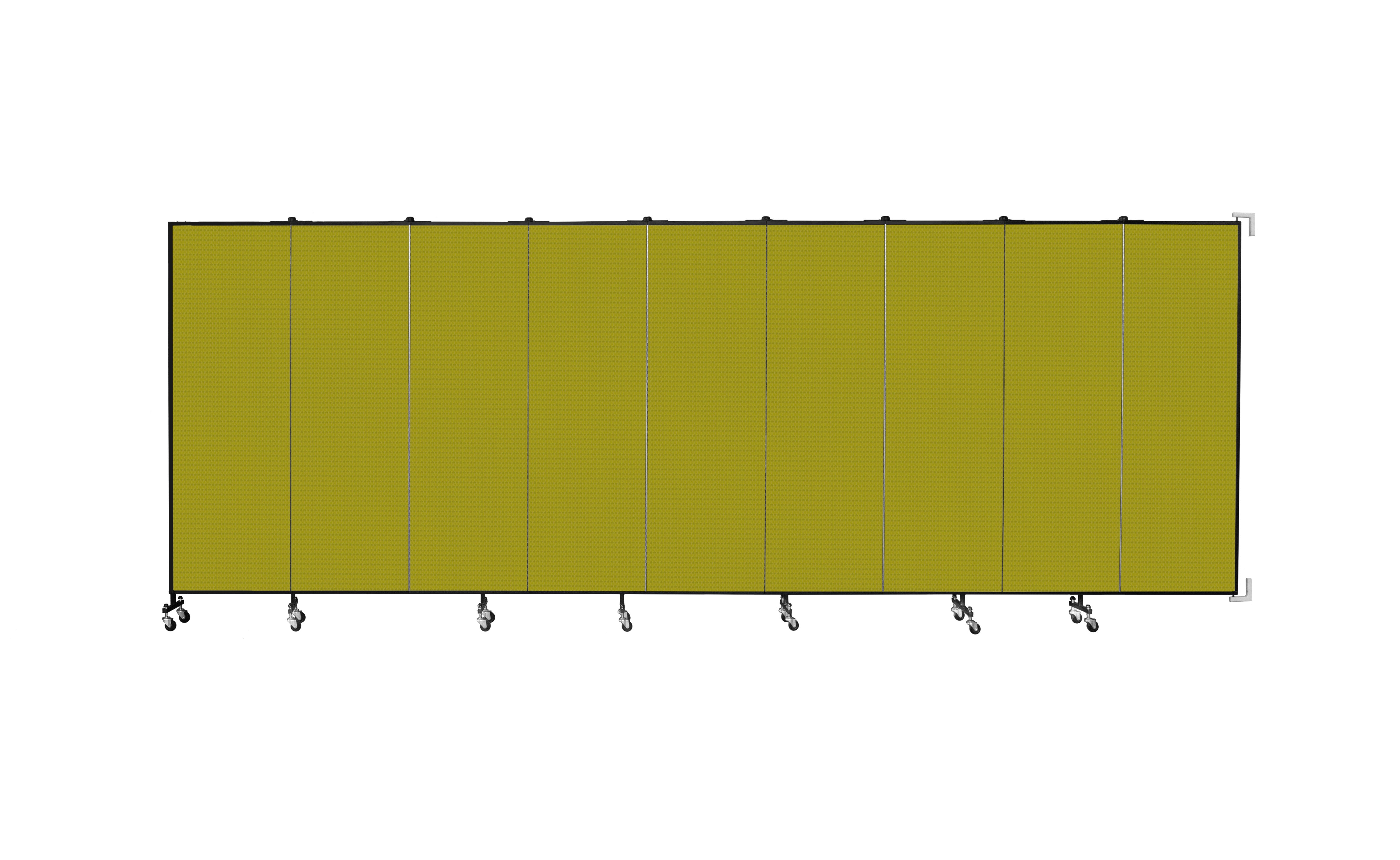 Wallmount Room Divider - 6'H x 16' 6"L - 9 Panel, Apple Green, Fabric