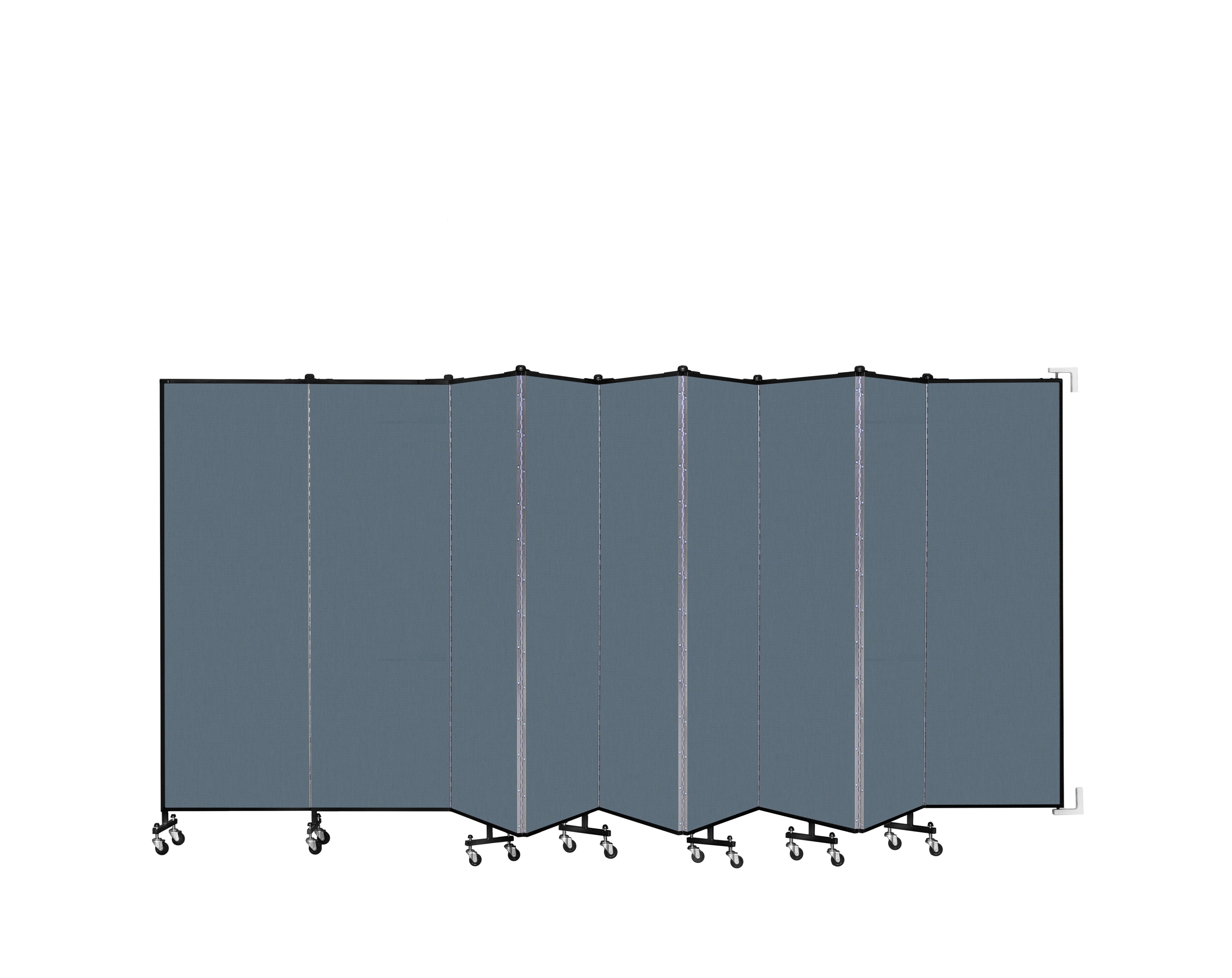 Wallmount Room Divider - 6'H x 16' 6"L - 9 Panel, Lake, Fabric