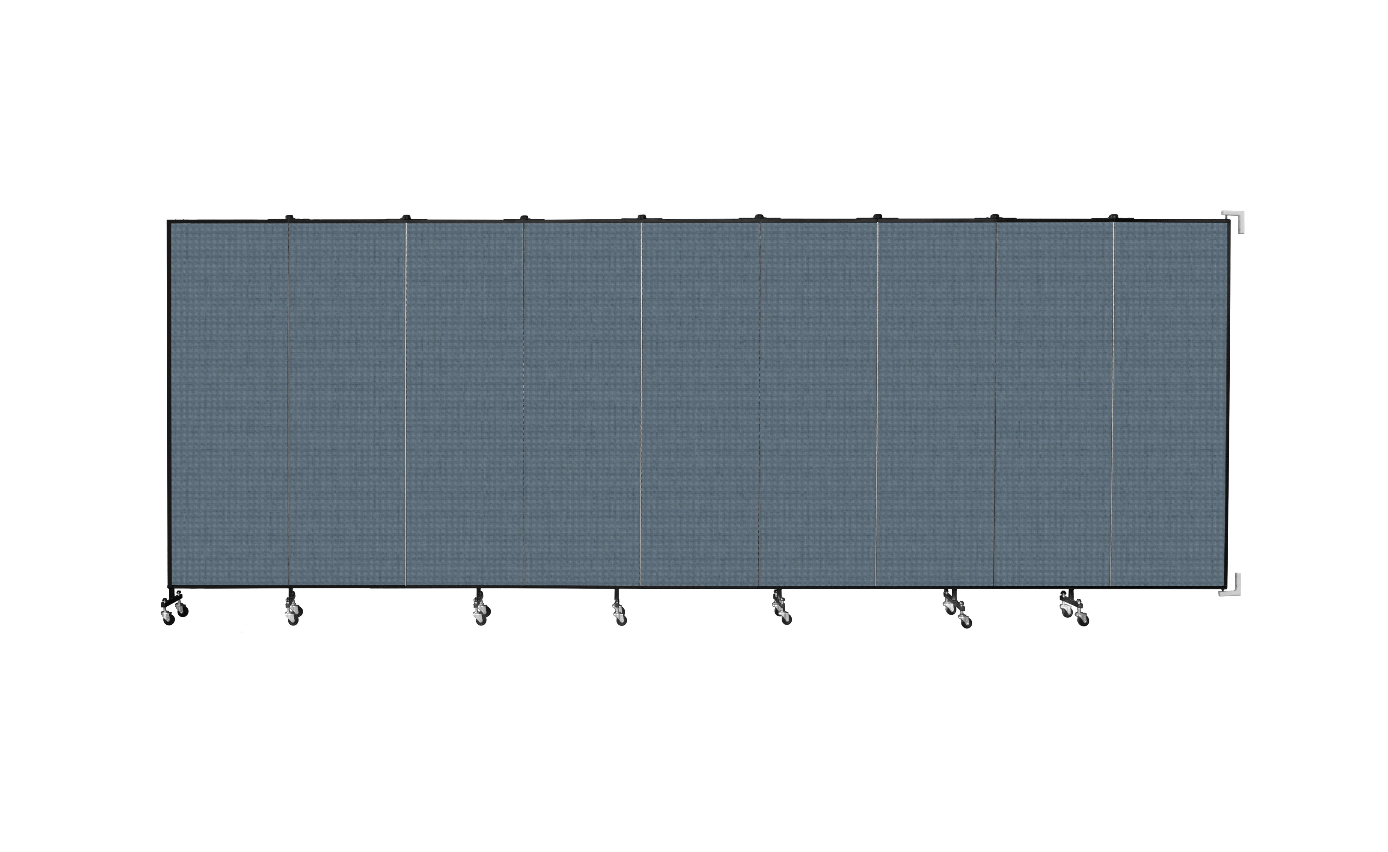 Wallmount Room Divider - 6'H x 16' 6"L - 9 Panel, Lake, Fabric