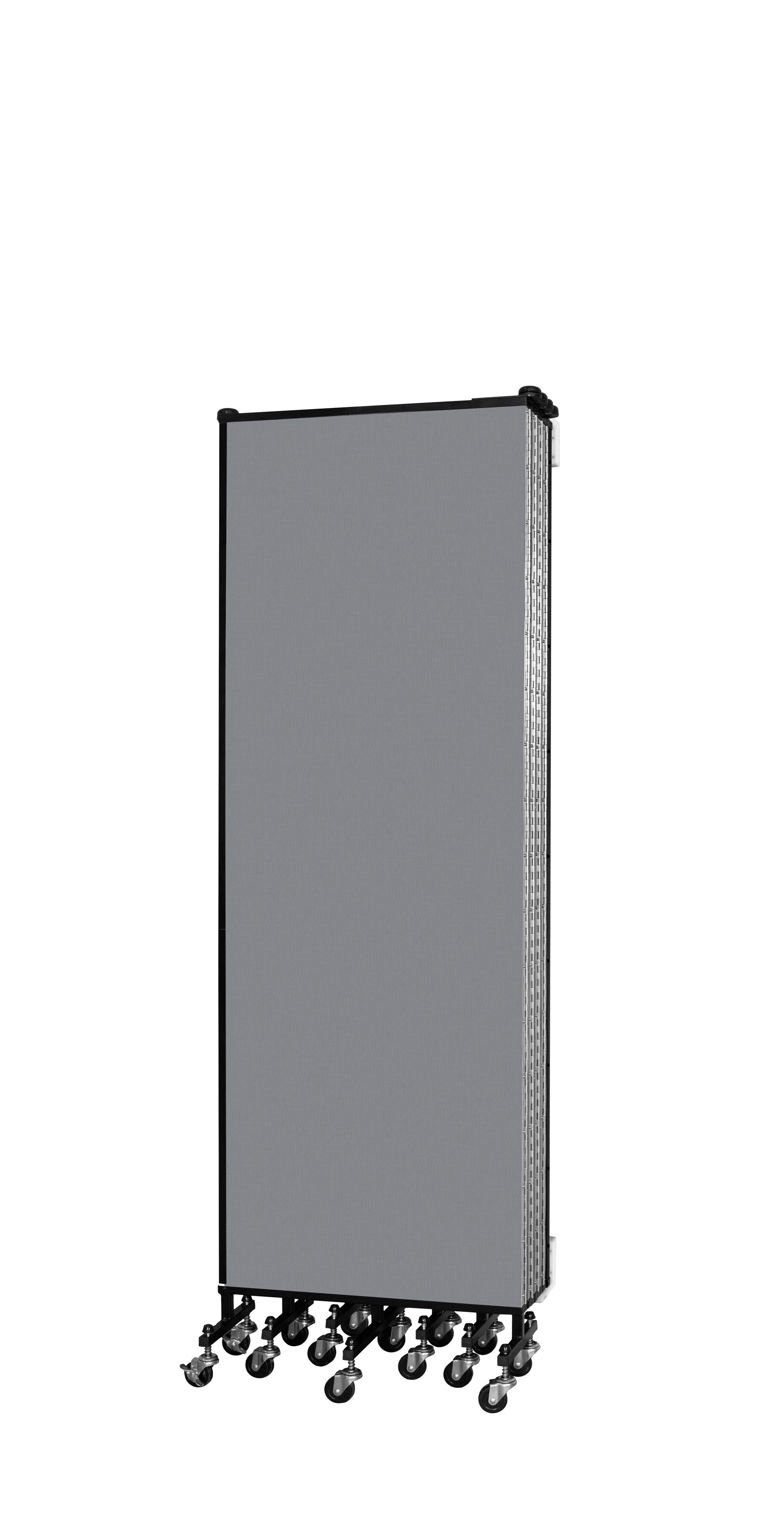 Wallmount Room Divider - 6'H x 16' 6"L - 9 Panel, Stone, Fabric