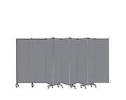 Wallmount Room Divider - 6'H x 16' 6"L - 9 Panel, Stone, Fabric