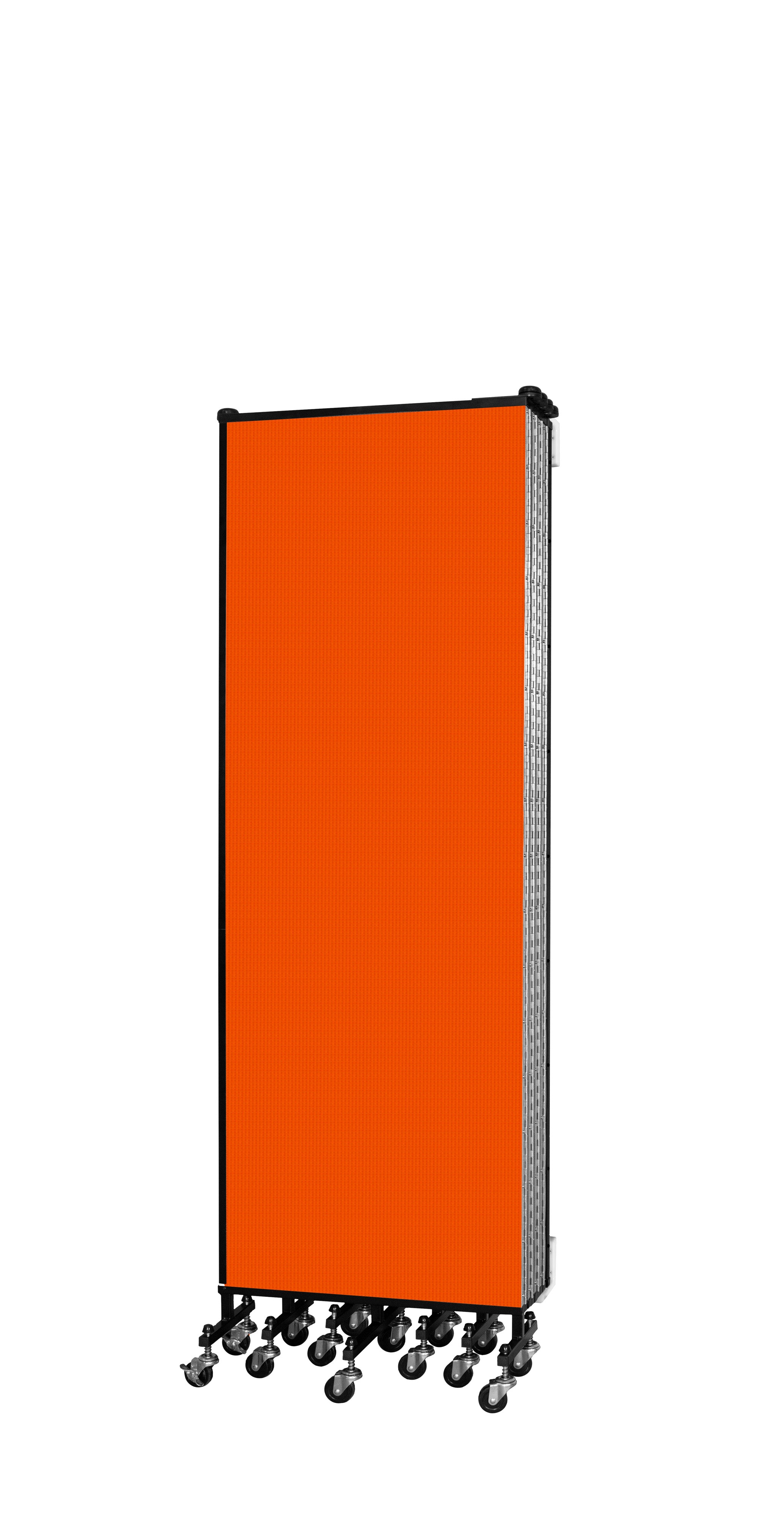 Wallmount Room Divider - 6'H x 16' 6"L - 9 Panel, Orange, Fabric