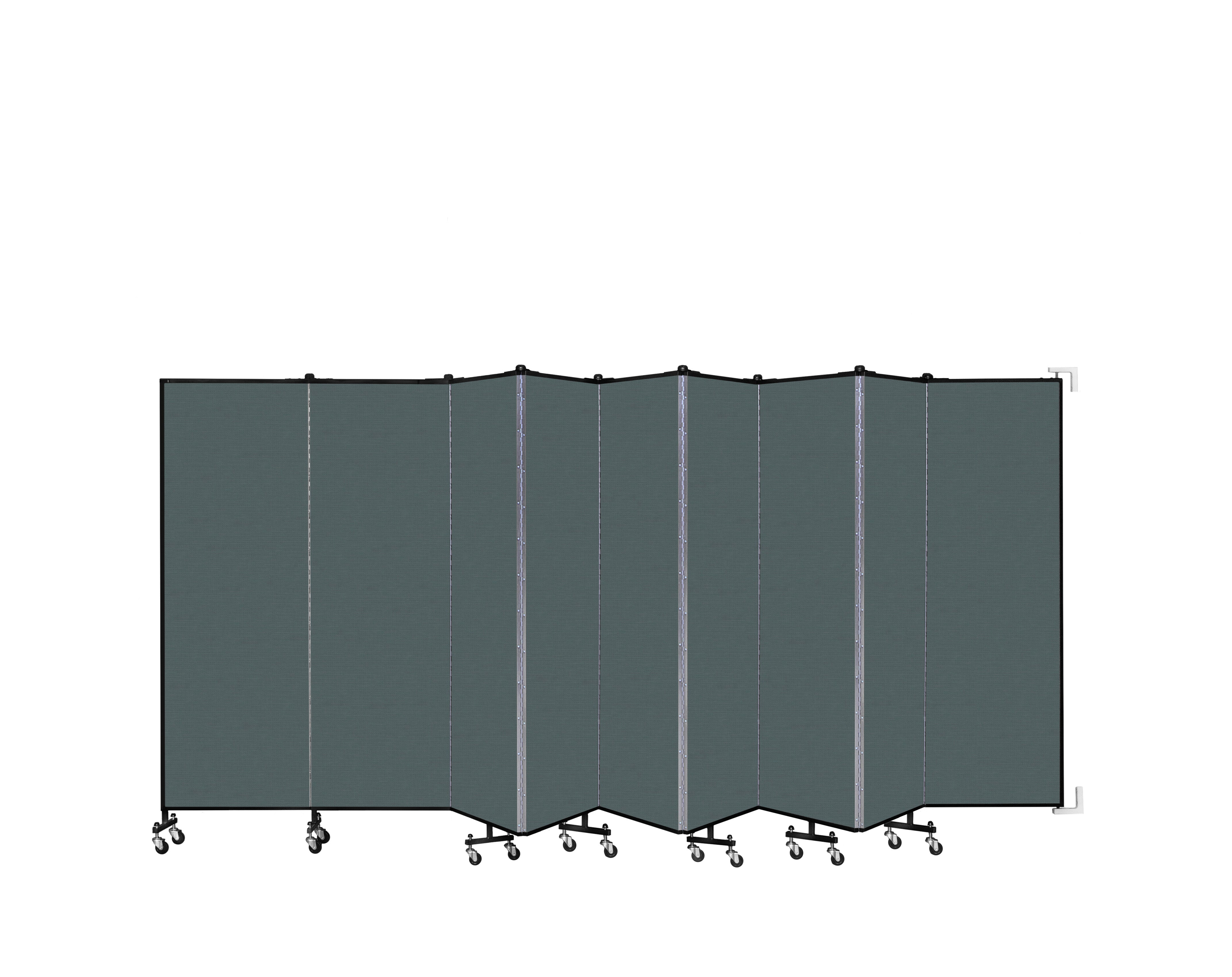 Wallmount Room Divider - 6'H x 16' 6"L - 9 Panel, Mallard, Fabric