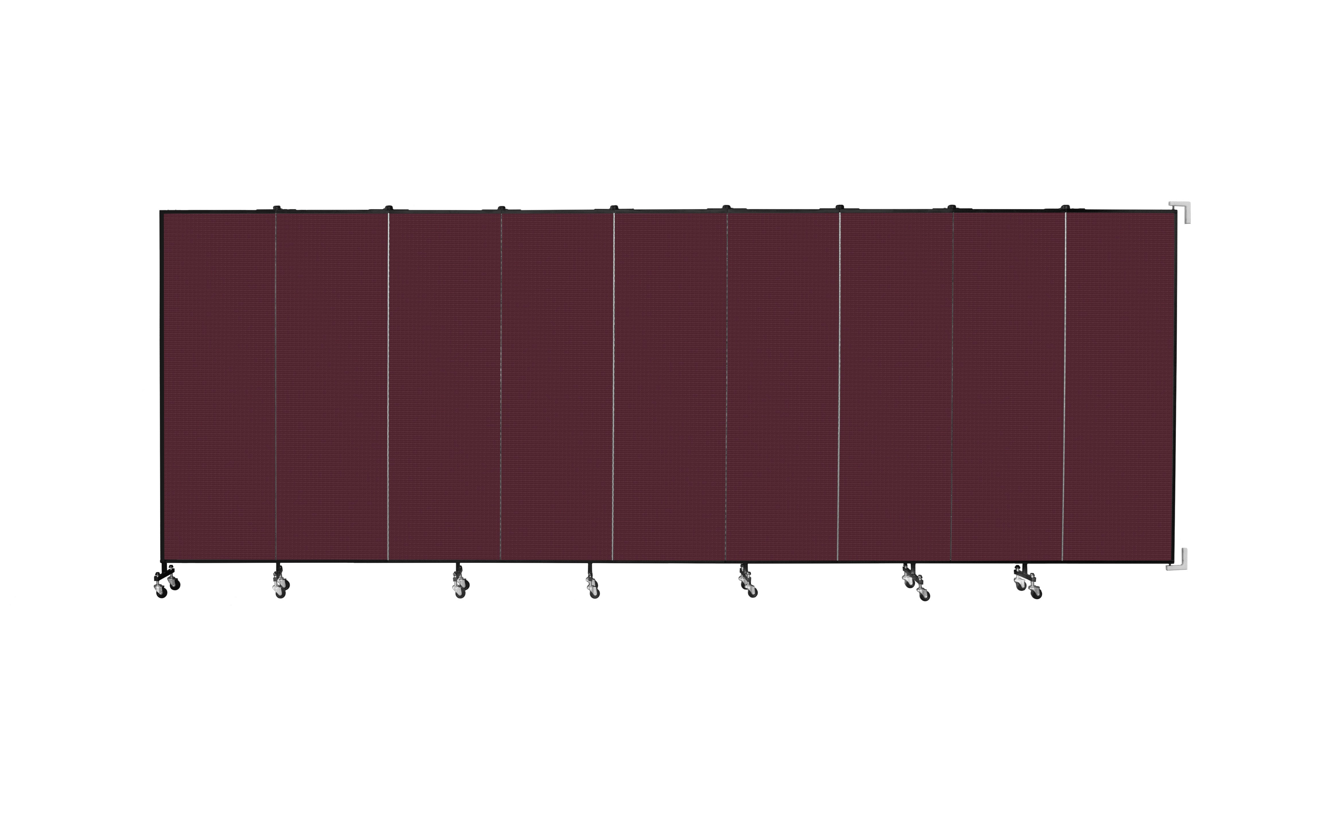 Wallmount Room Divider - 6'H x 16' 6"L - 9 Panel, Purple, Fabric