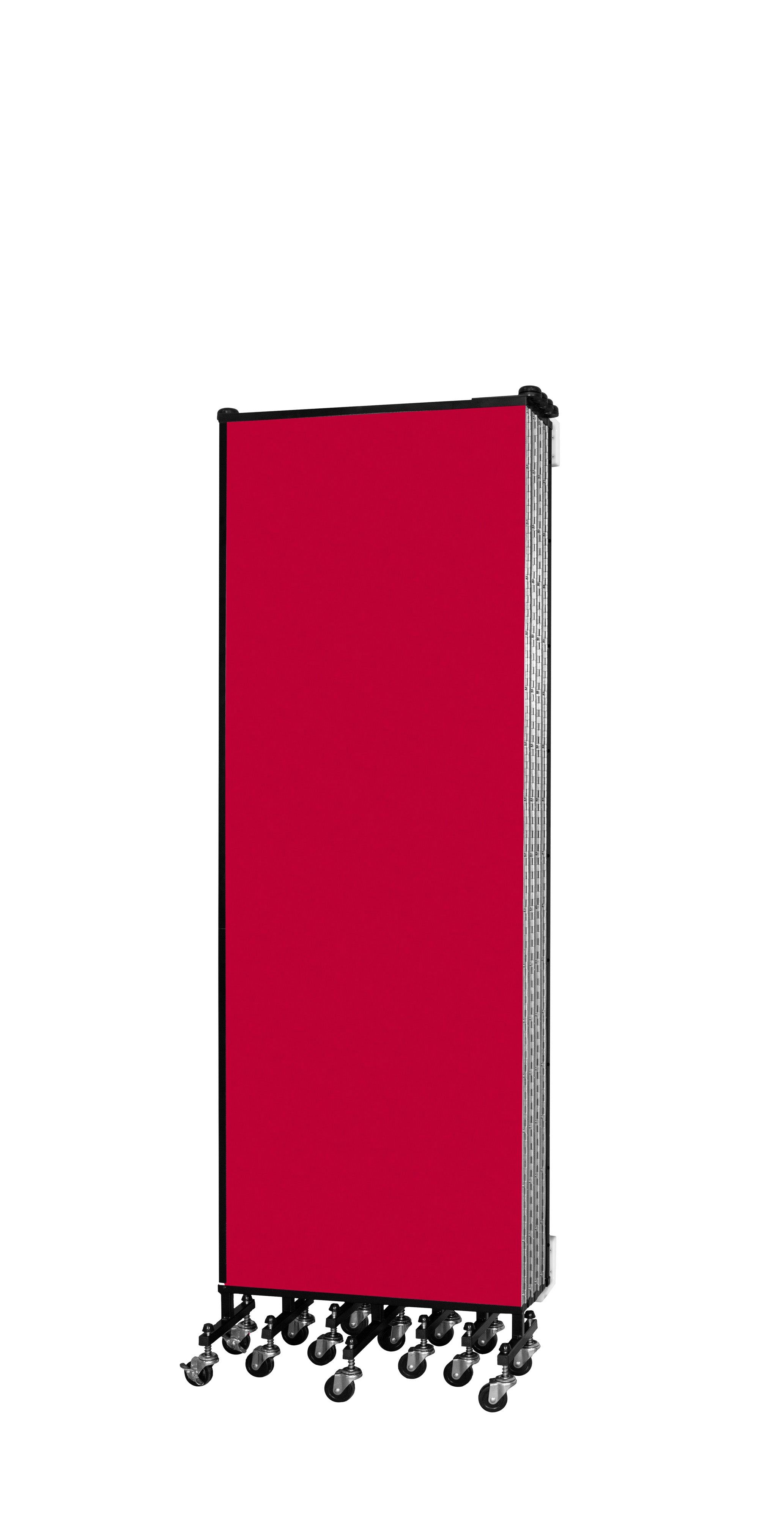 Wallmount Room Divider - 6'H x 16' 6"L - 9 Panel, Primary Red, Fabric