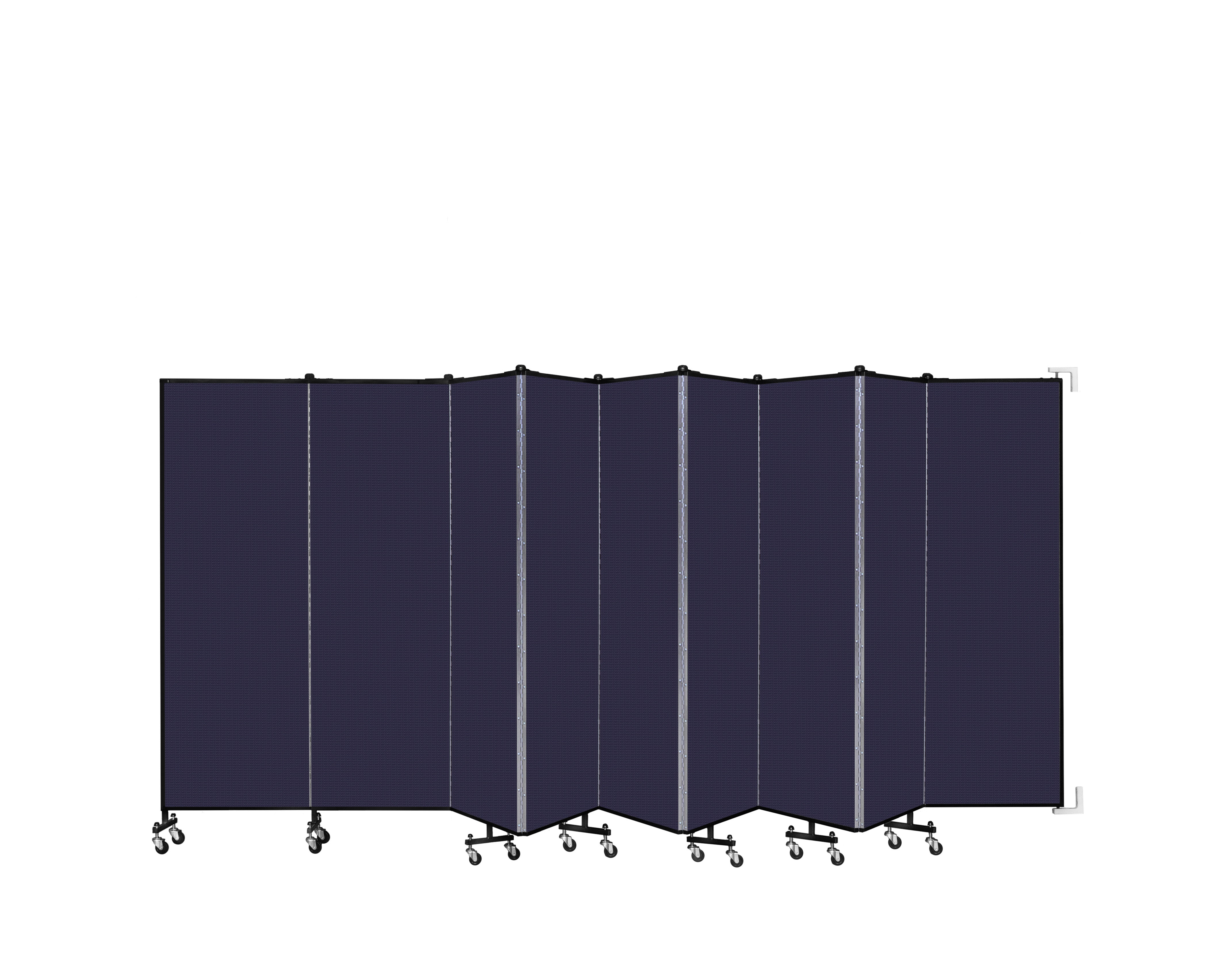 Wallmount Room Divider - 6'H x 16' 6"L - 9 Panel, Navy, Fabric