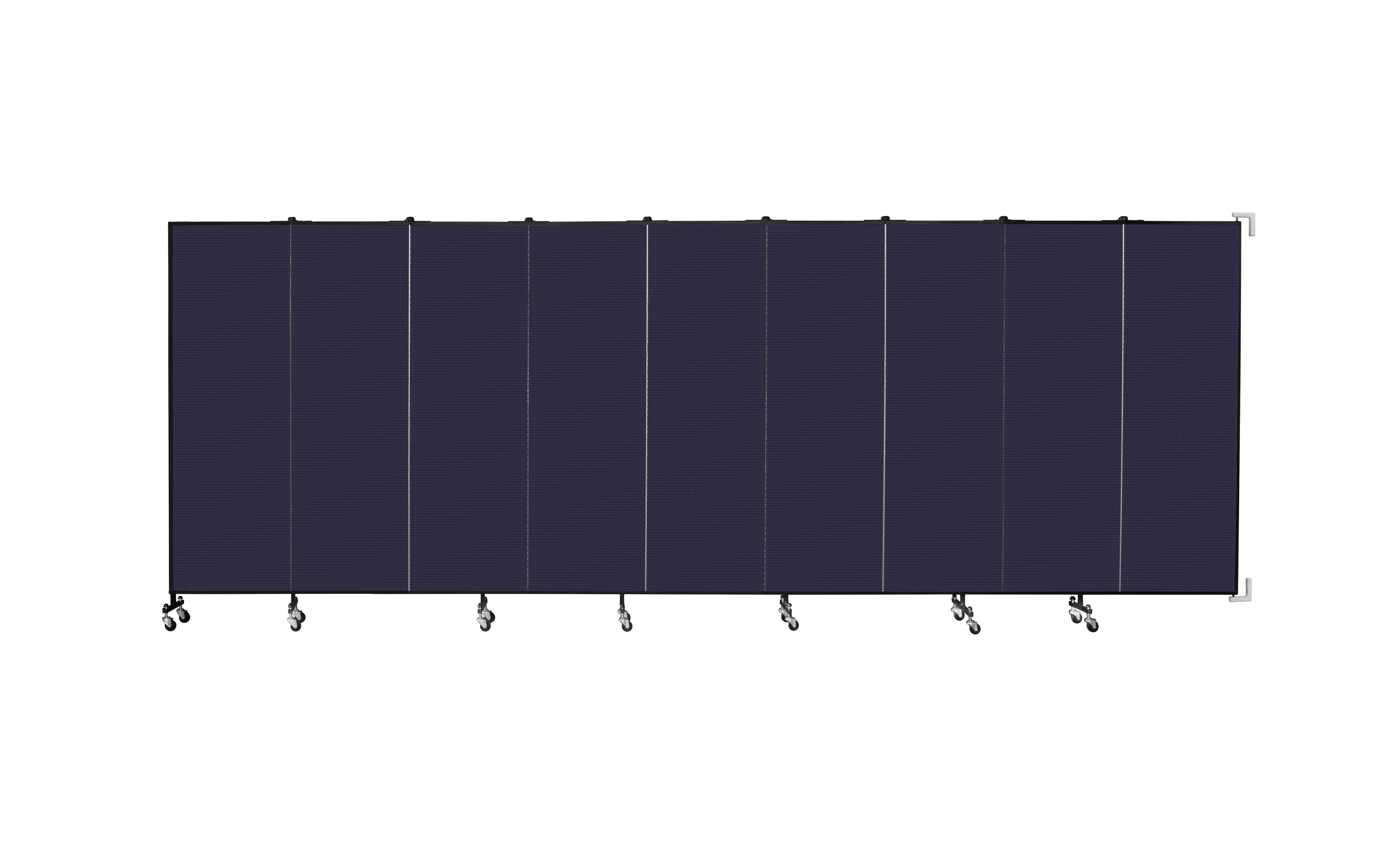 Wallmount Room Divider - 6'H x 16' 6"L - 9 Panel, Navy, Fabric