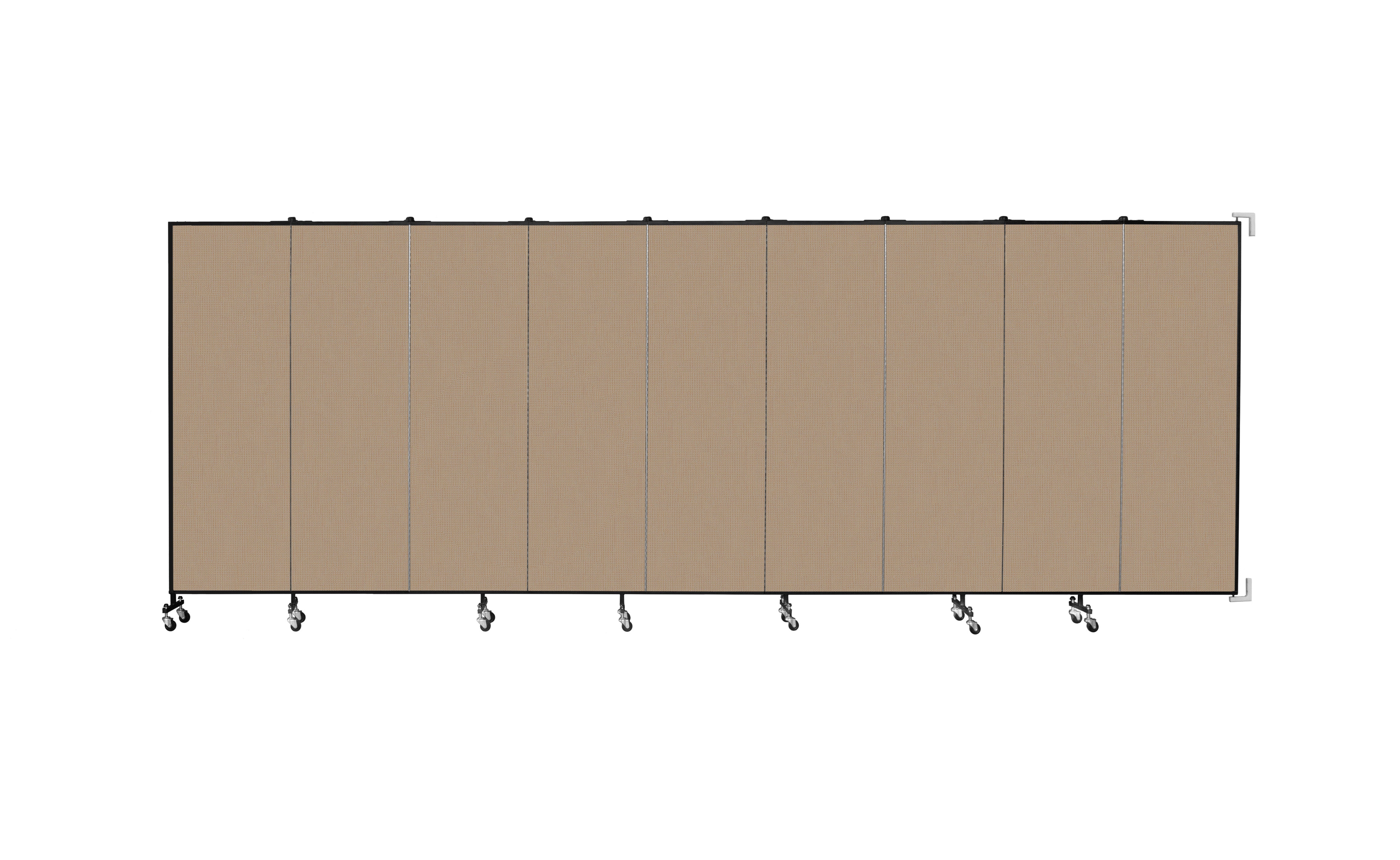 Wallmount Room Divider - 6'H x 16' 6"L - 9 Panel, Desert, Fabric