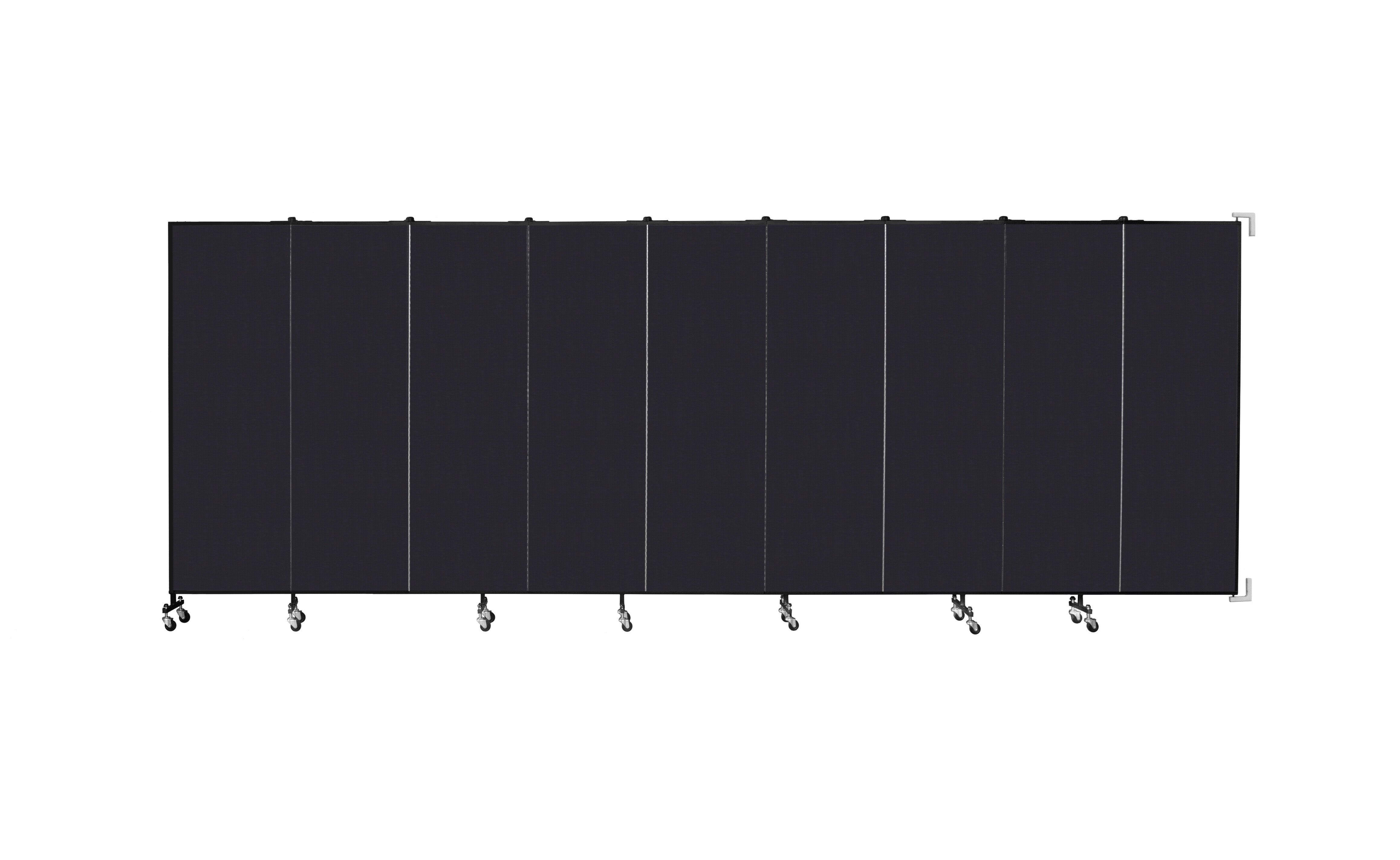 Wallmount Room Divider - 6'H x 16' 6"L - 9 Panel, Black, Fabric