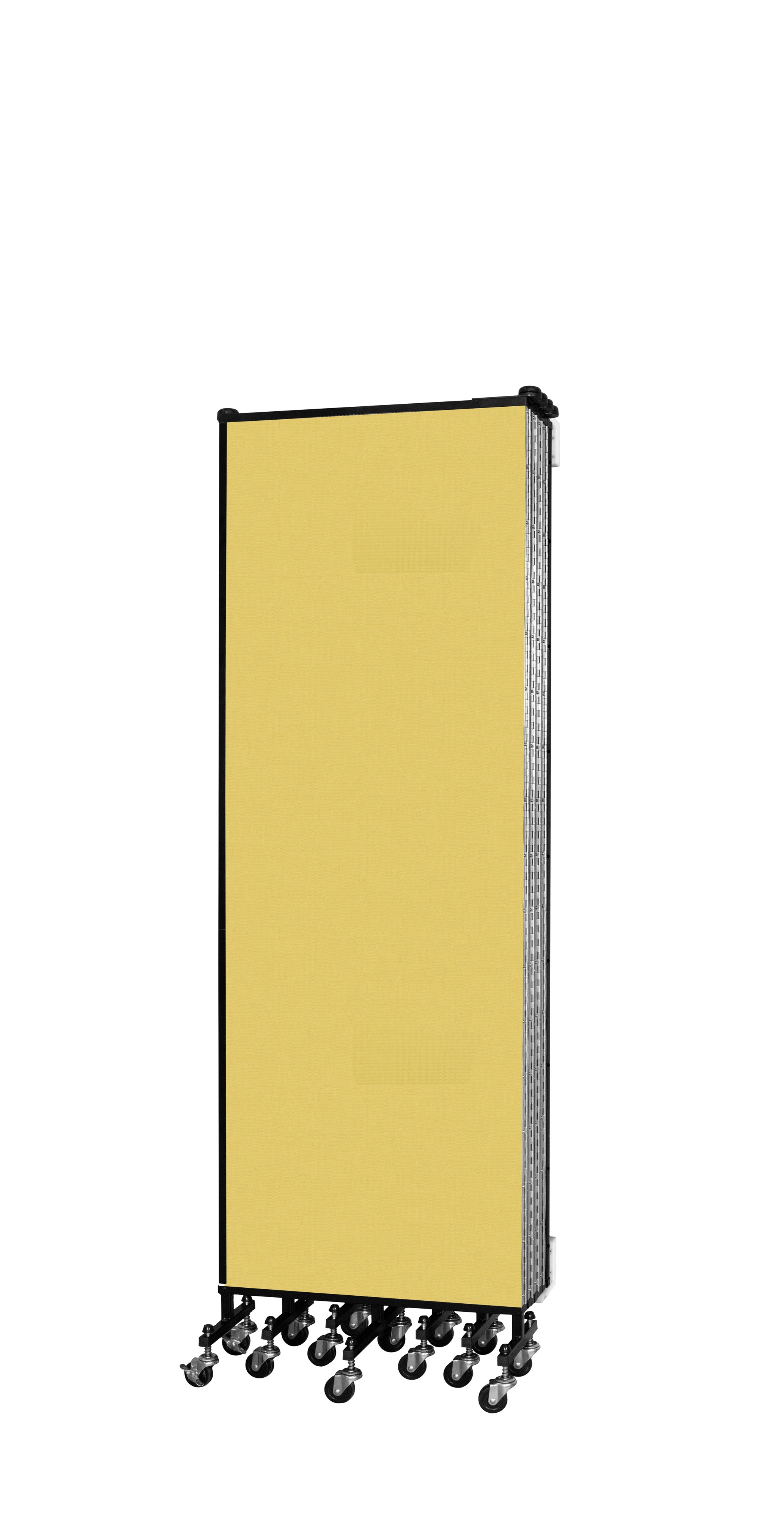 Wallmount Room Divider - 6'H x 16' 6"L - 9 Panel, Primary Yellow, Fabric