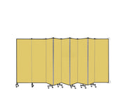 Wallmount Room Divider - 6'H x 16' 6"L - 9 Panel, Primary Yellow, Fabric