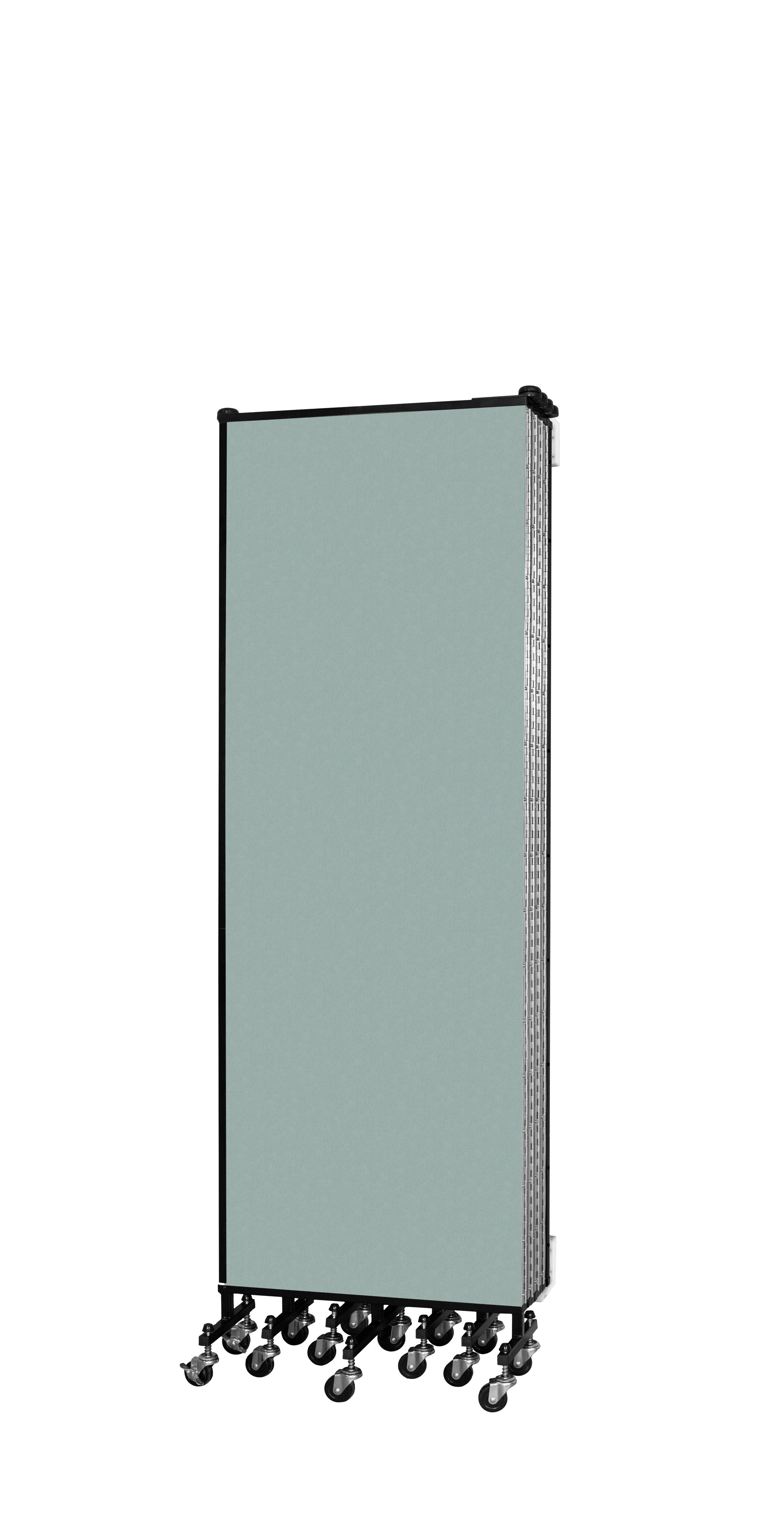 Wallmount Room Divider - 6'H x 16' 6"L - 9 Panel, Sea Green, Fabric