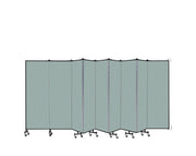 Wallmount Room Divider - 6'H x 16' 6"L - 9 Panel, Sea Green, Fabric
