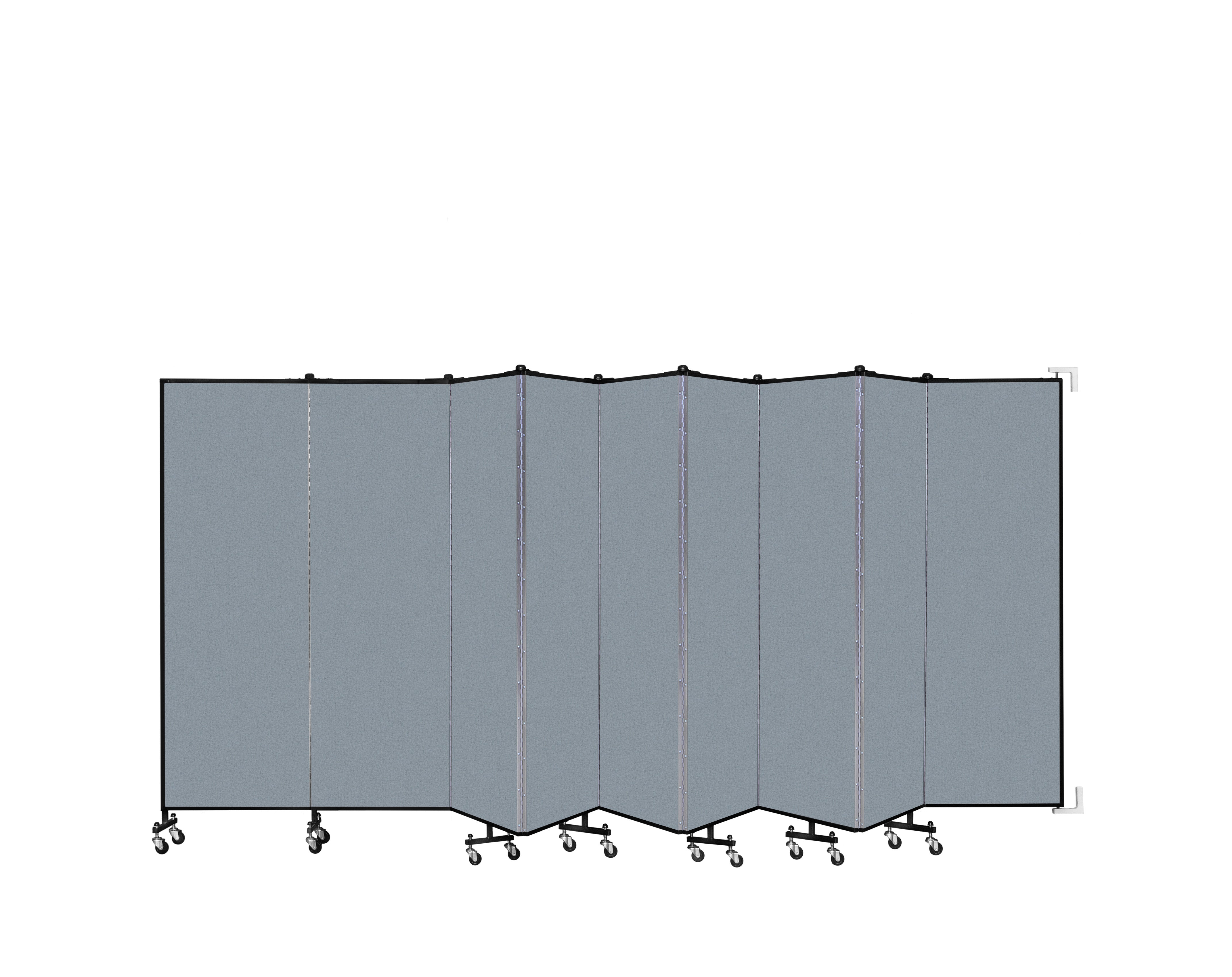 Wallmount Room Divider - 6'H x 16' 6"L - 9 Panel, Blue Tide, Vinyl