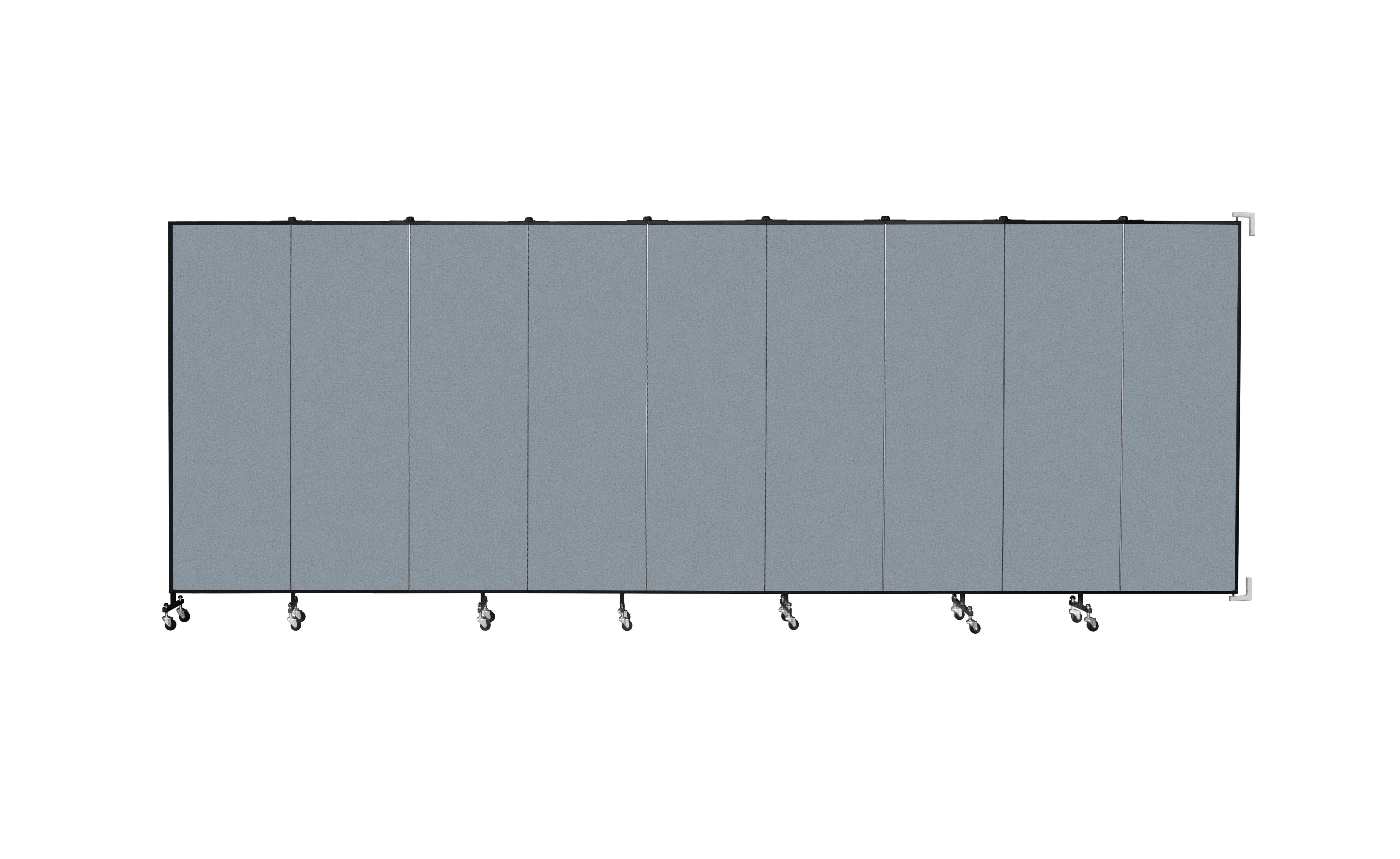 Wallmount Room Divider - 6'H x 16' 6"L - 9 Panel, Blue Tide, Vinyl