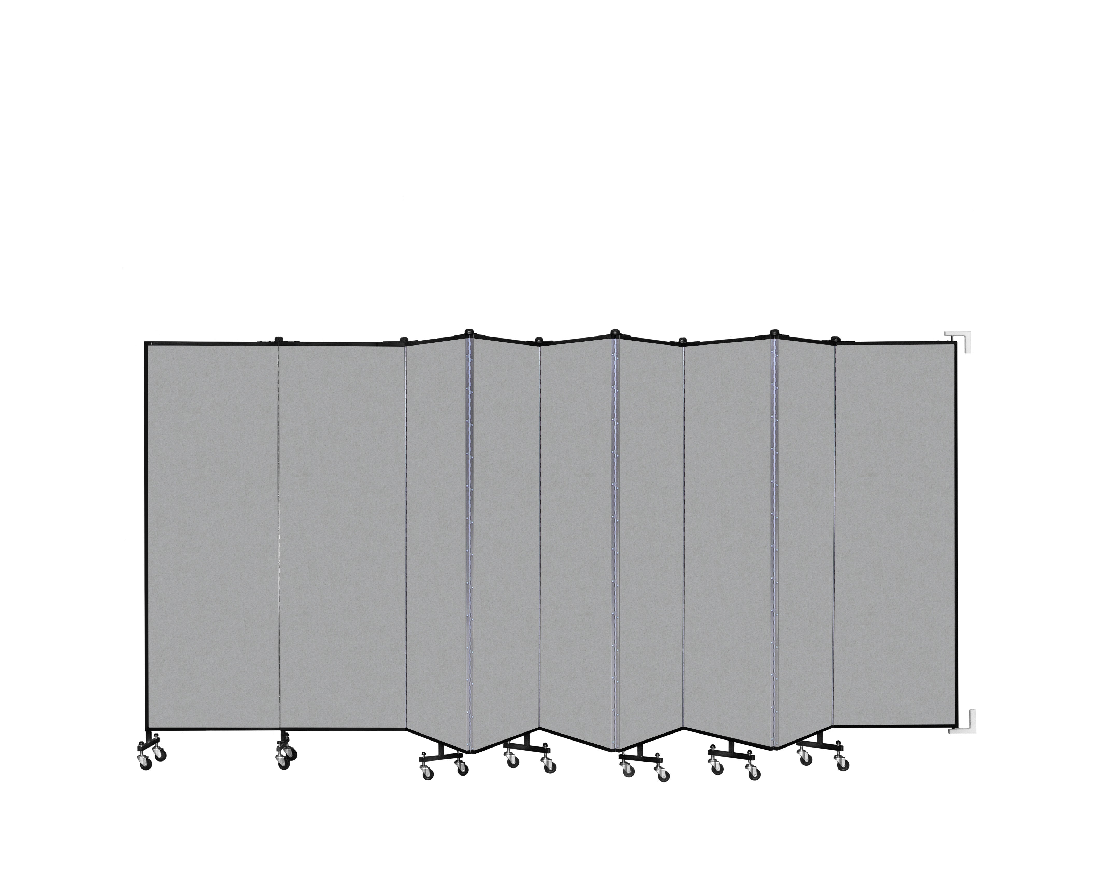 Wallmount Room Divider - 6'H x 16' 6"L - 9 Panel, Granite, Vinyl