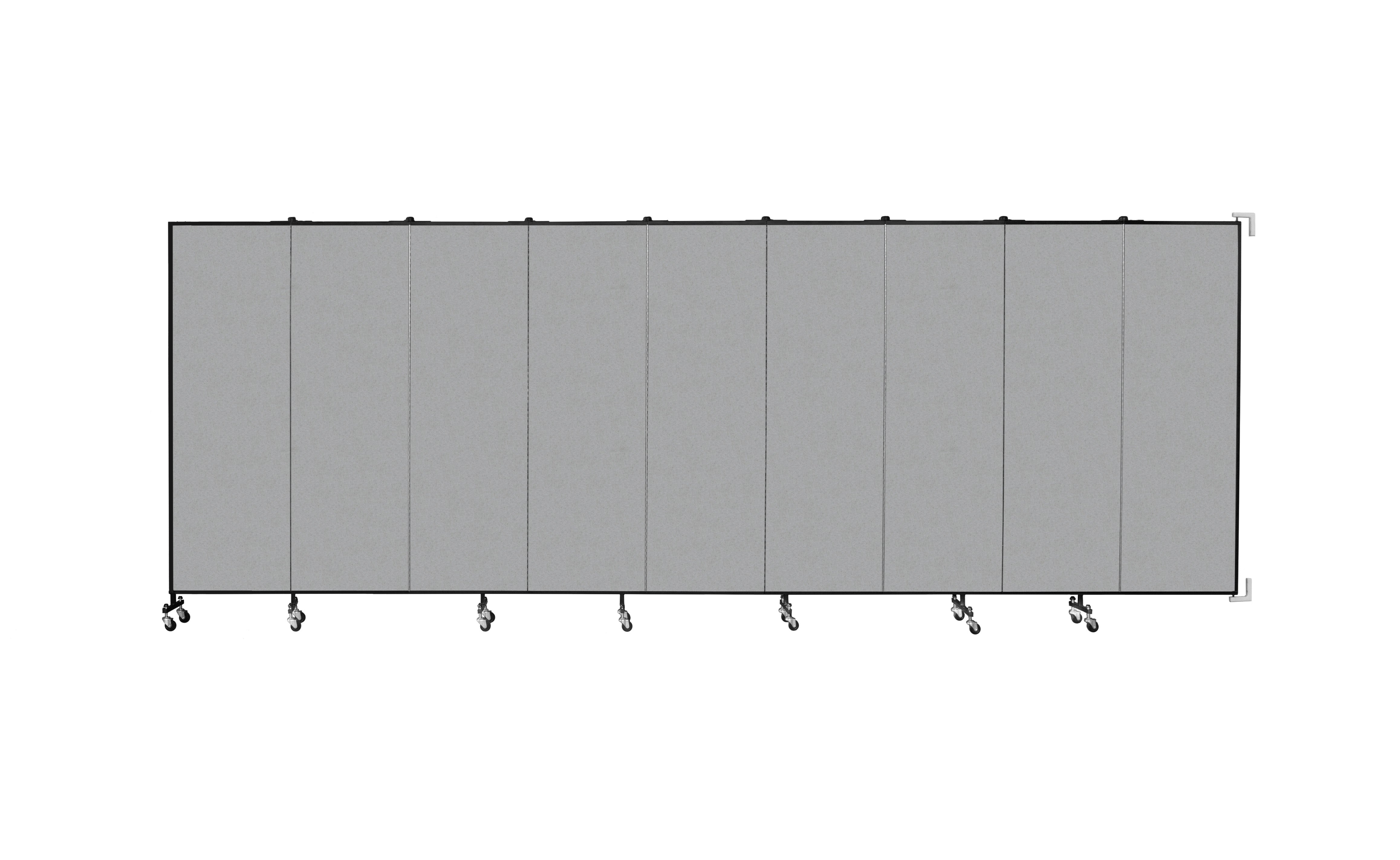 Wallmount Room Divider - 6'H x 16' 6"L - 9 Panel, Granite, Vinyl