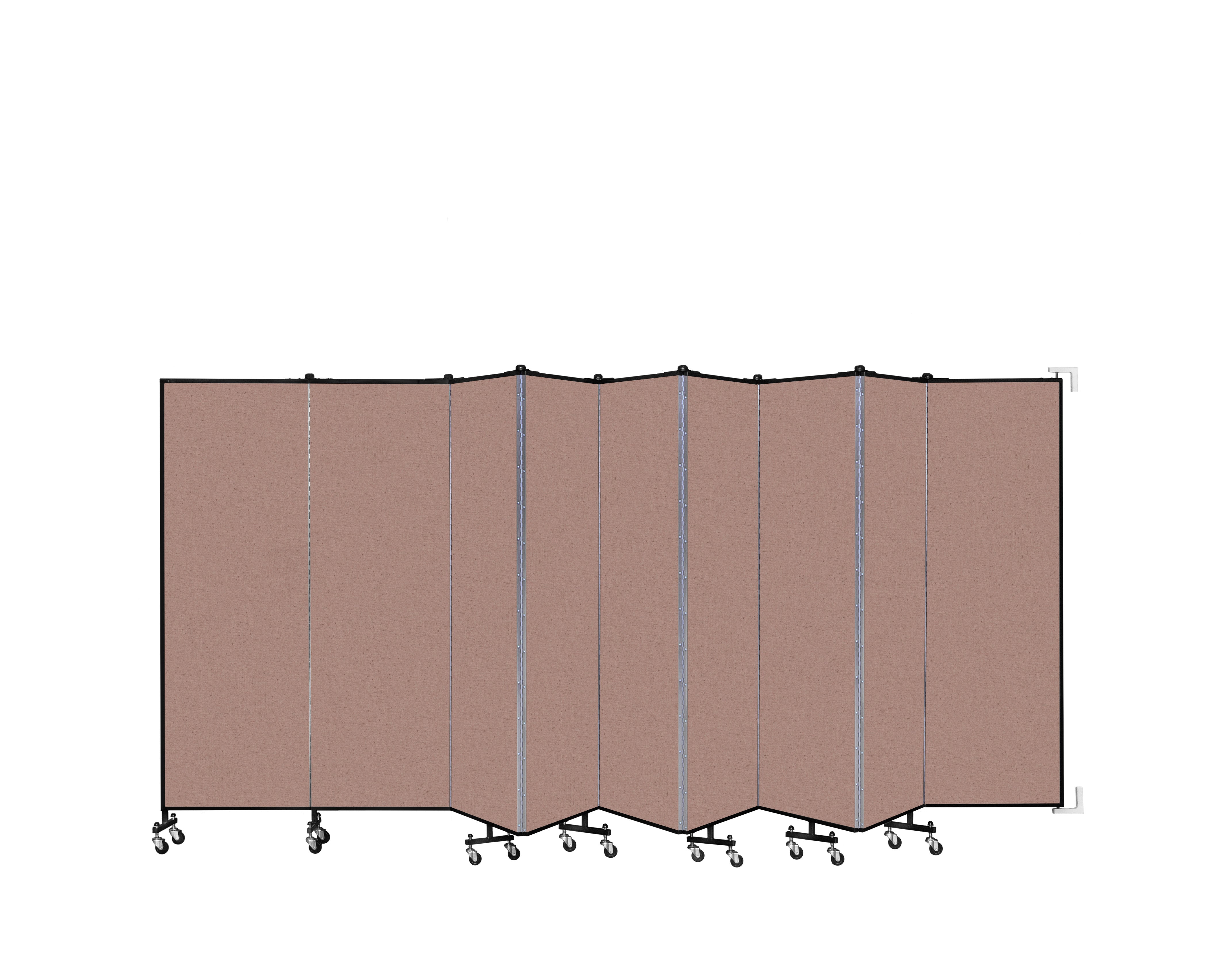 Wallmount Room Divider - 6'H x 16' 6"L - 9 Panel, Rasberry, Vinyl