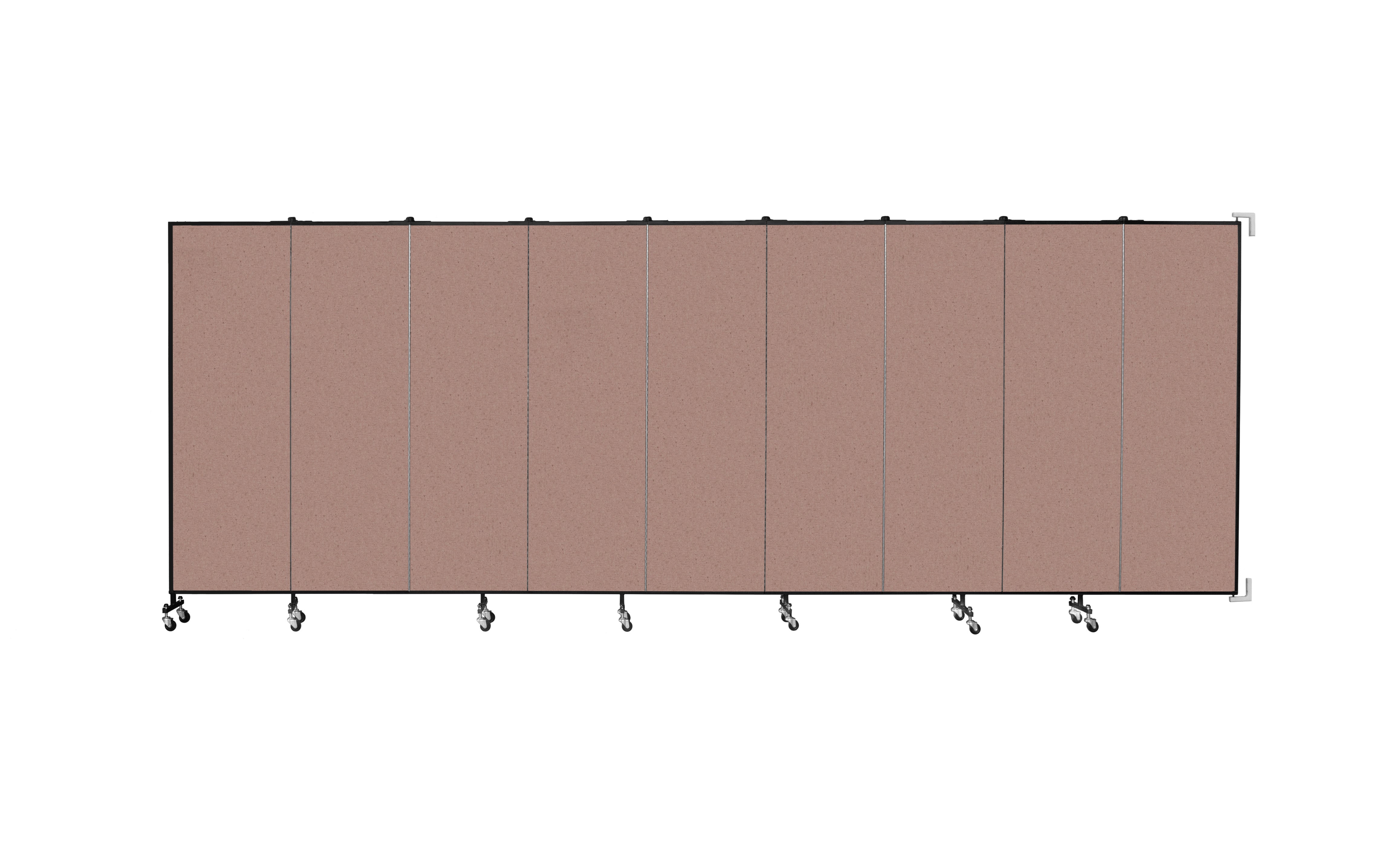 Wallmount Room Divider - 6'H x 16' 6"L - 9 Panel, Rasberry, Vinyl