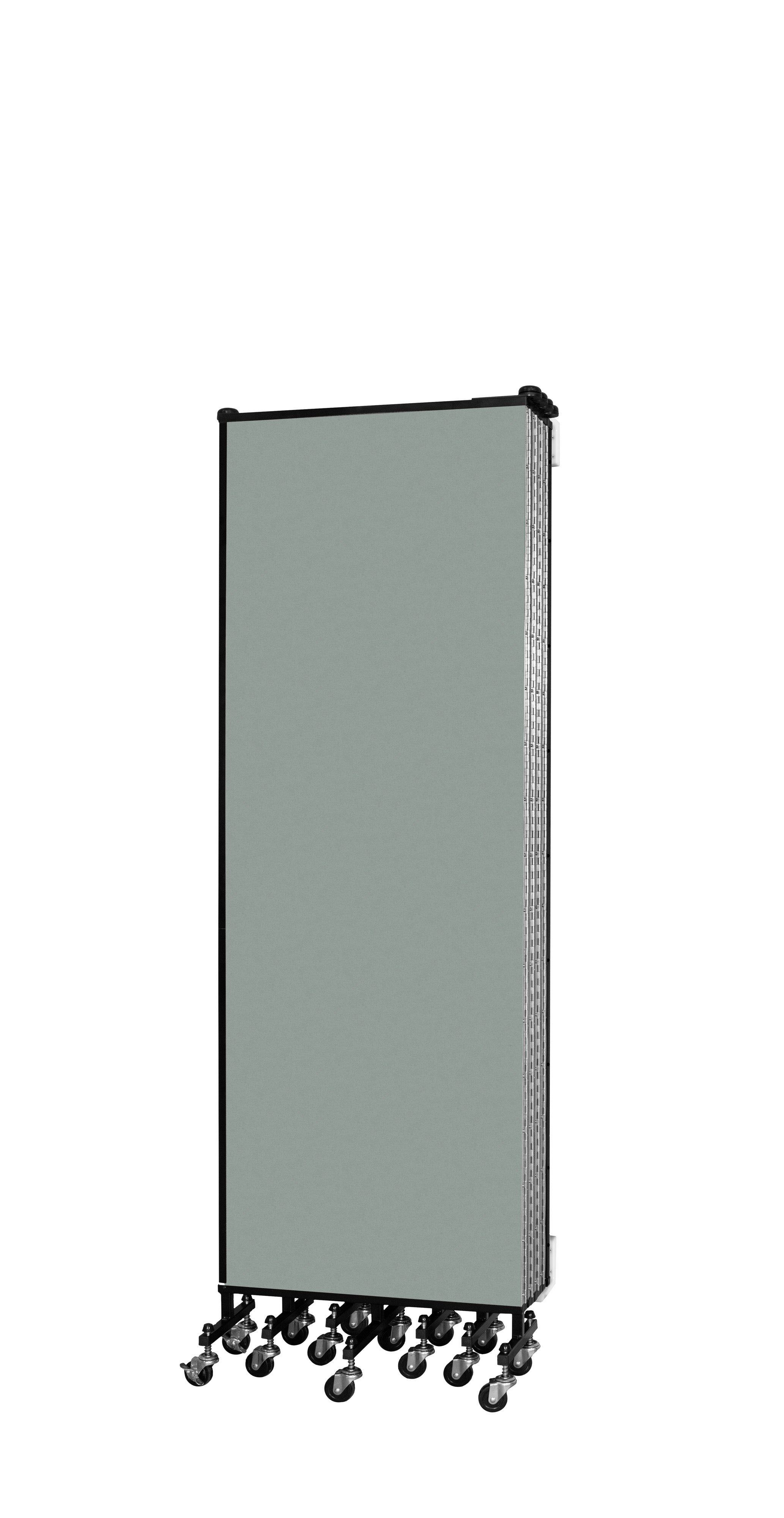 Wallmount Room Divider - 6'H x 16' 6"L - 9 Panel, Mint, Vinyl