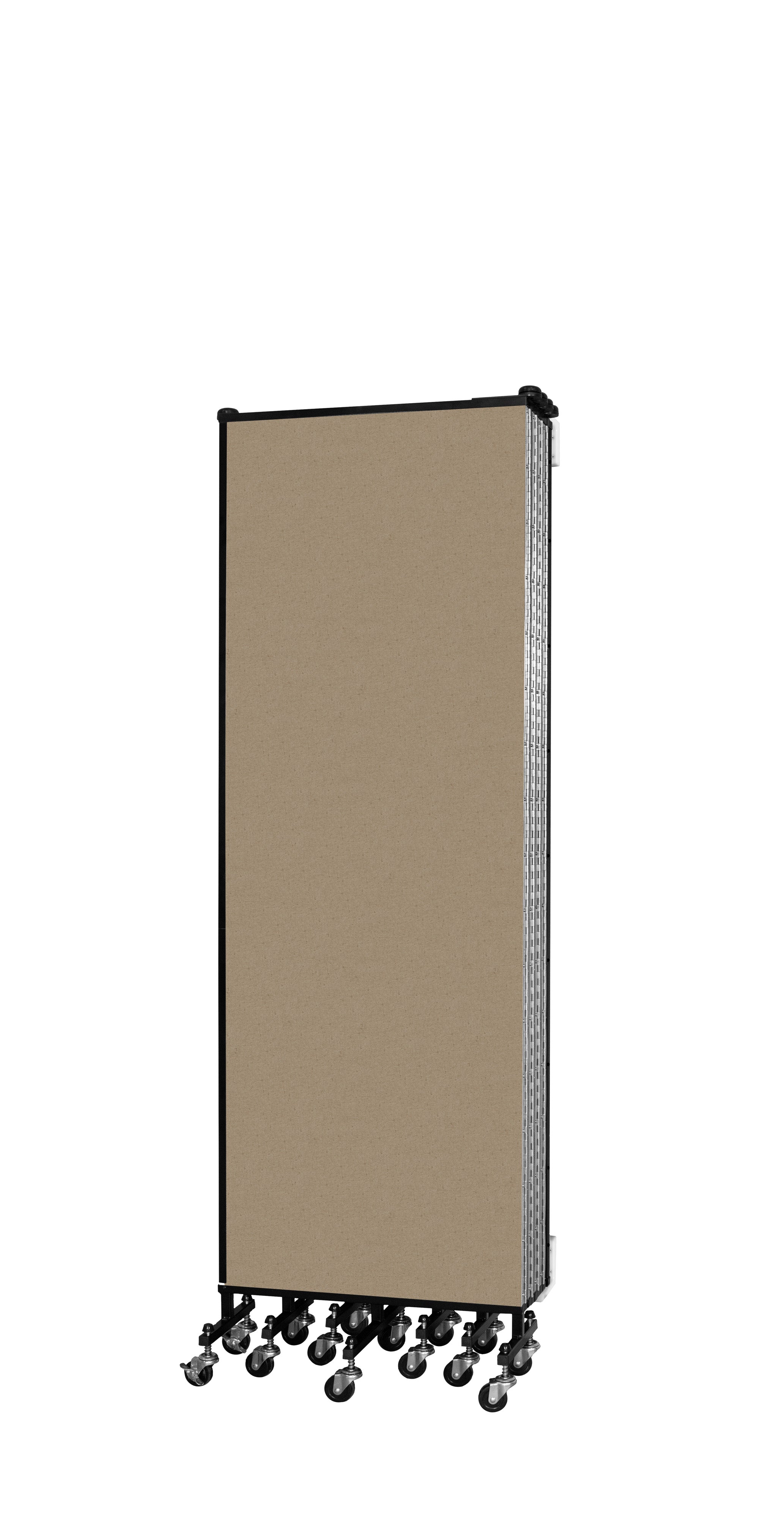 Wallmount Room Divider - 6'H x 16' 6"L - 9 Panel, Sandalwood, Vinyl
