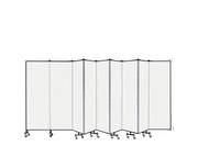 Wallmount Room Divider - 6'H x 16' 6"L - 9 Panel, Ice, Vinyl