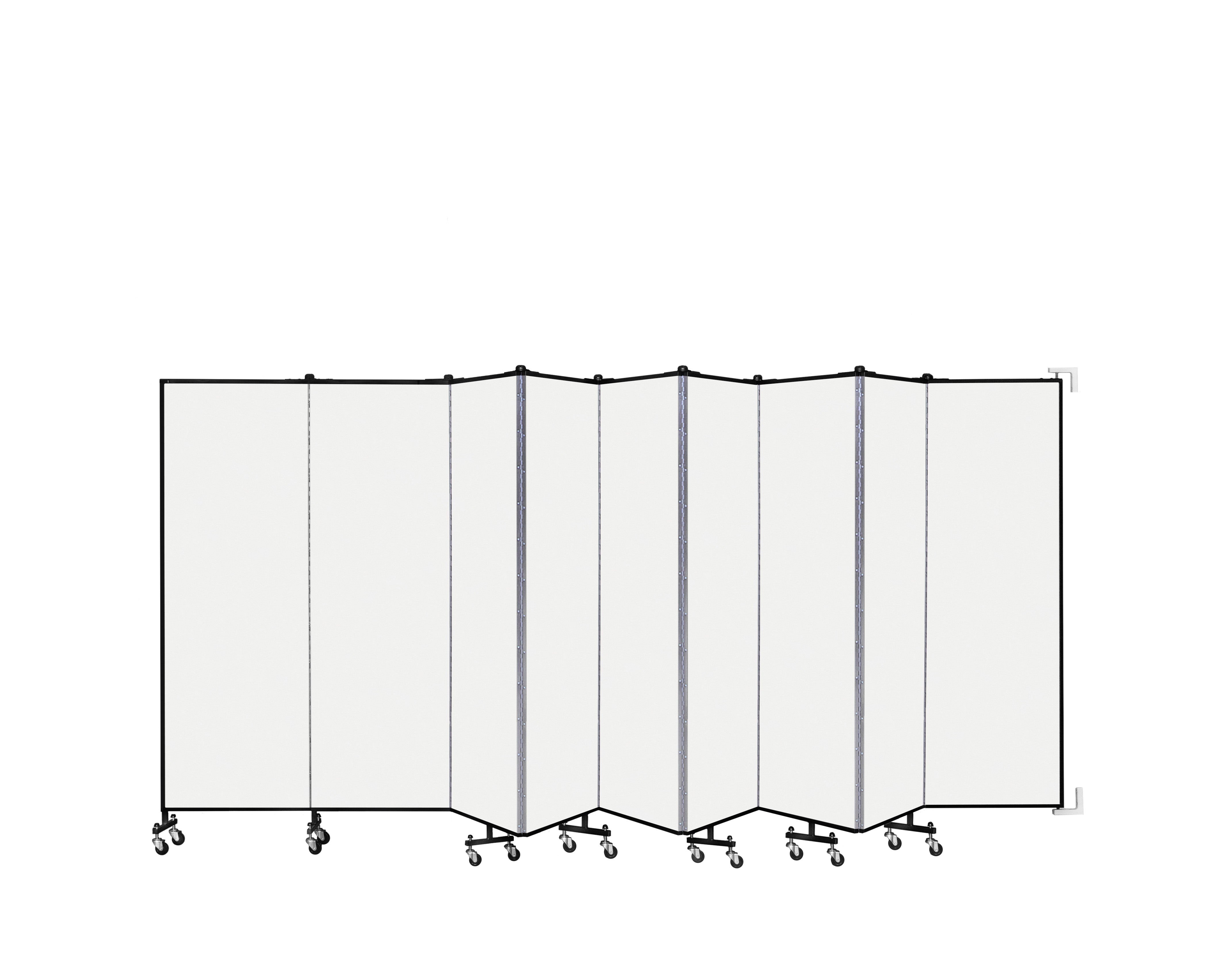 Wallmount Room Divider - 6'H x 16' 6"L - 9 Panel, Ice, Vinyl