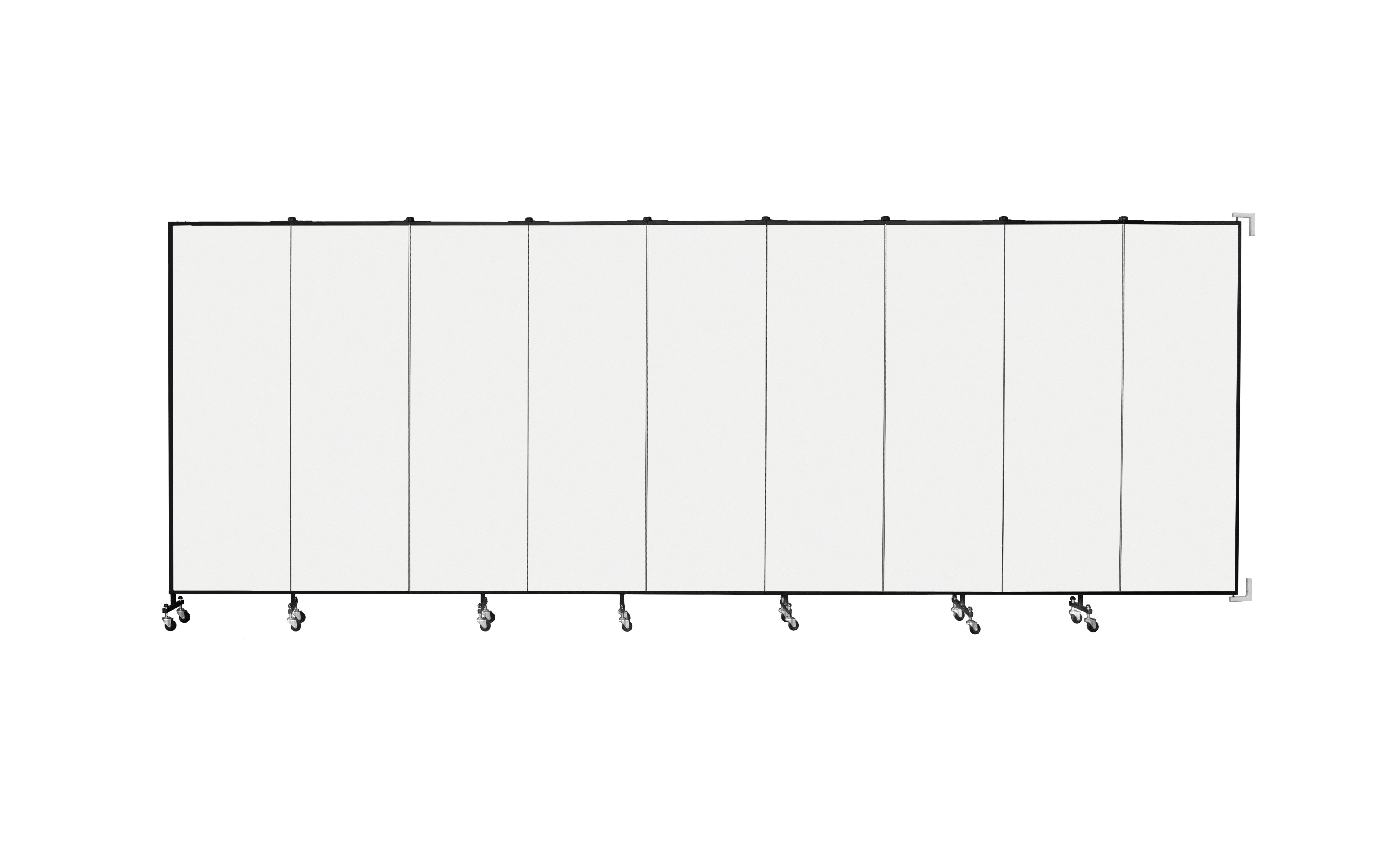 Wallmount Room Divider - 6'H x 16' 6"L - 9 Panel, Ice, Vinyl
