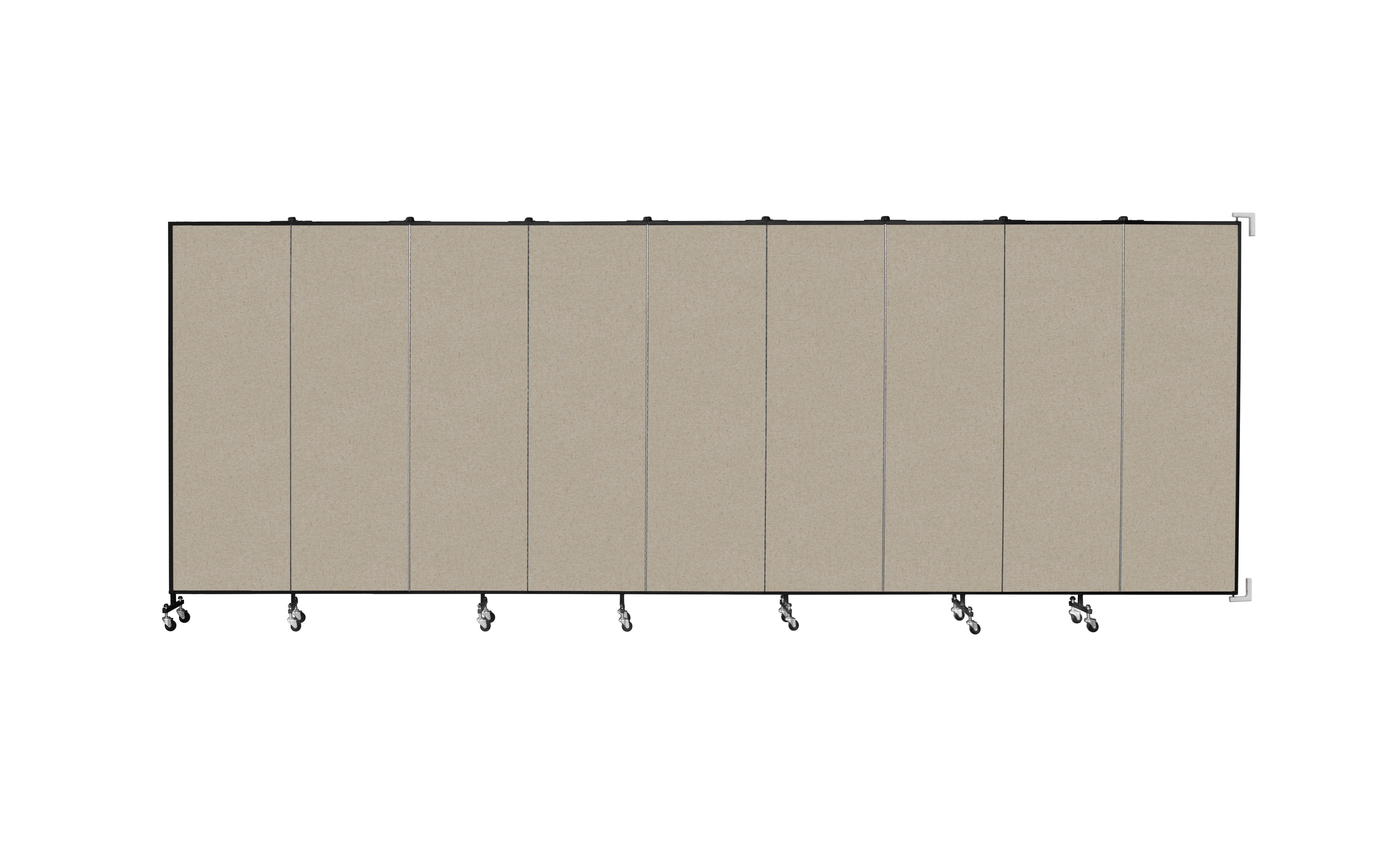 Wallmount Room Divider - 6'H x 16' 6"L - 9 Panel, Hazelnut, Vinyl