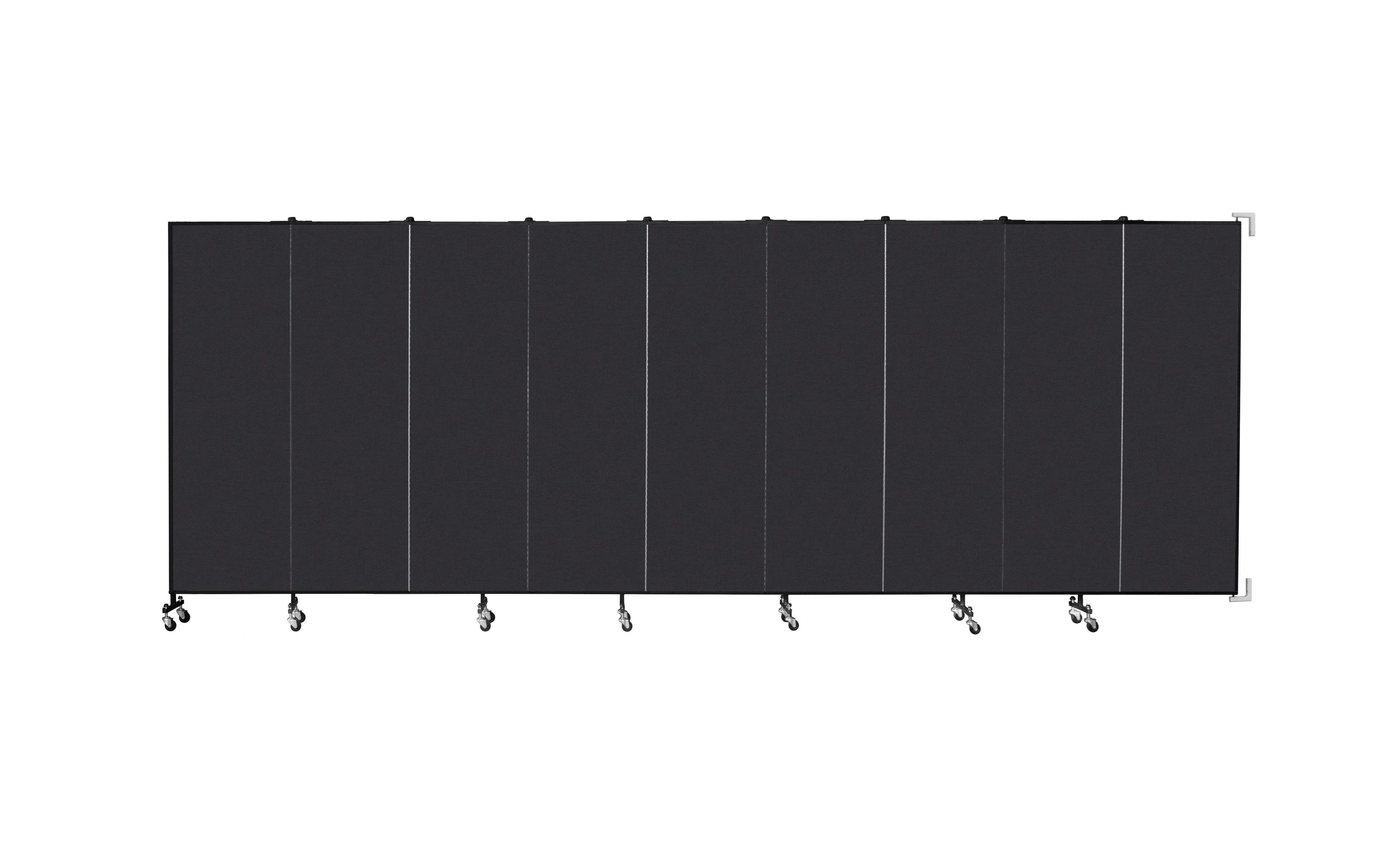 Wallmount Room Divider - 6'H x 16' 6"L - 9 Panel, Coal, Vinyl