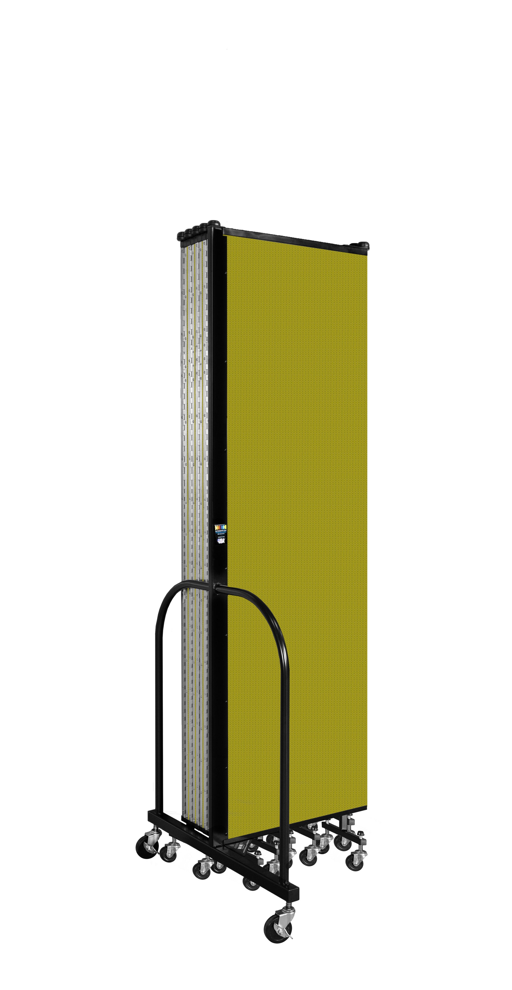 Wallmount Room Divider - 6' 8"H x 20 '2"L - 11 Panel, Apple Green, Fabric