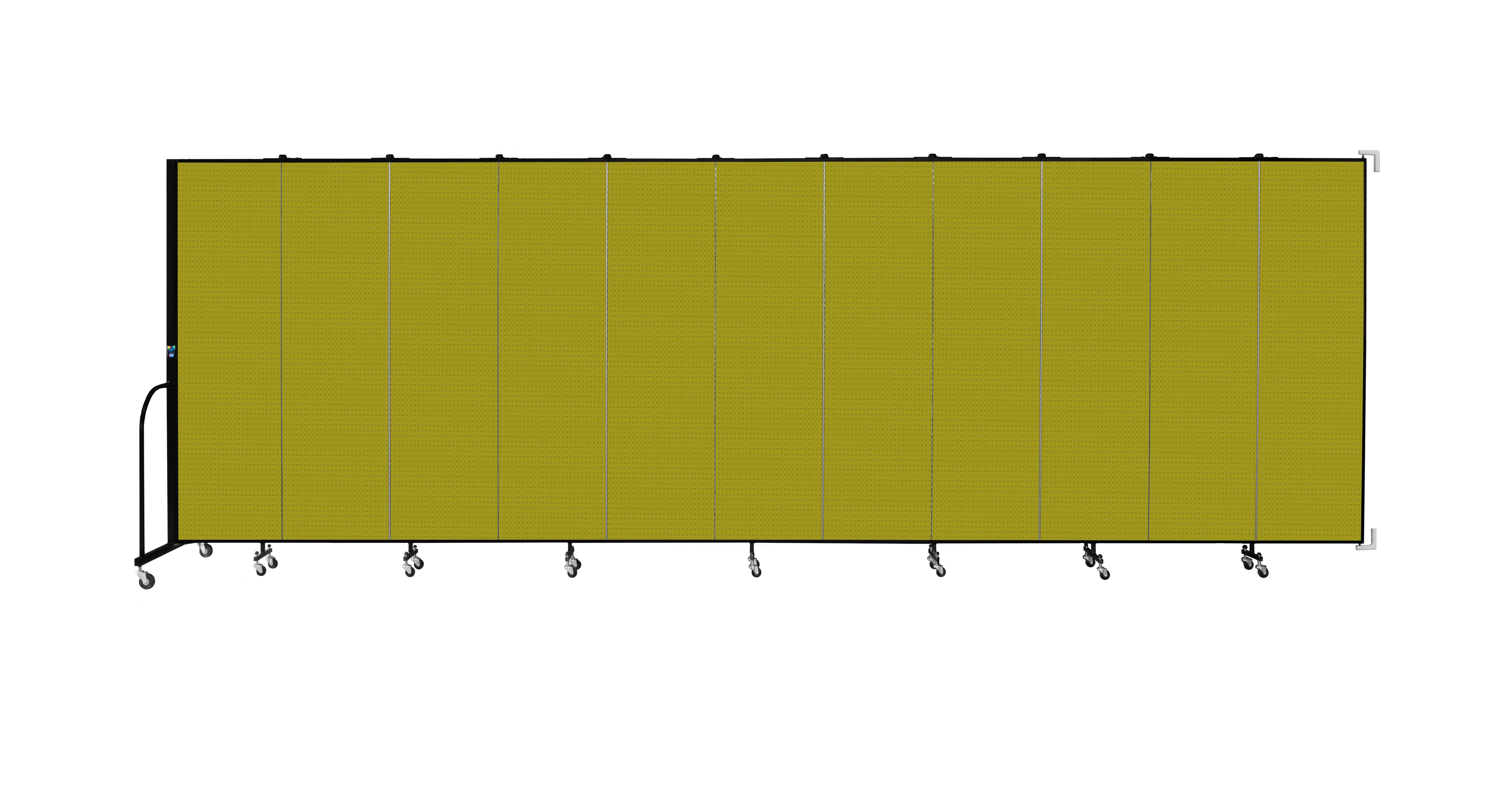 Wallmount Room Divider - 6' 8"H x 20 '2"L - 11 Panel, Apple Green, Fabric