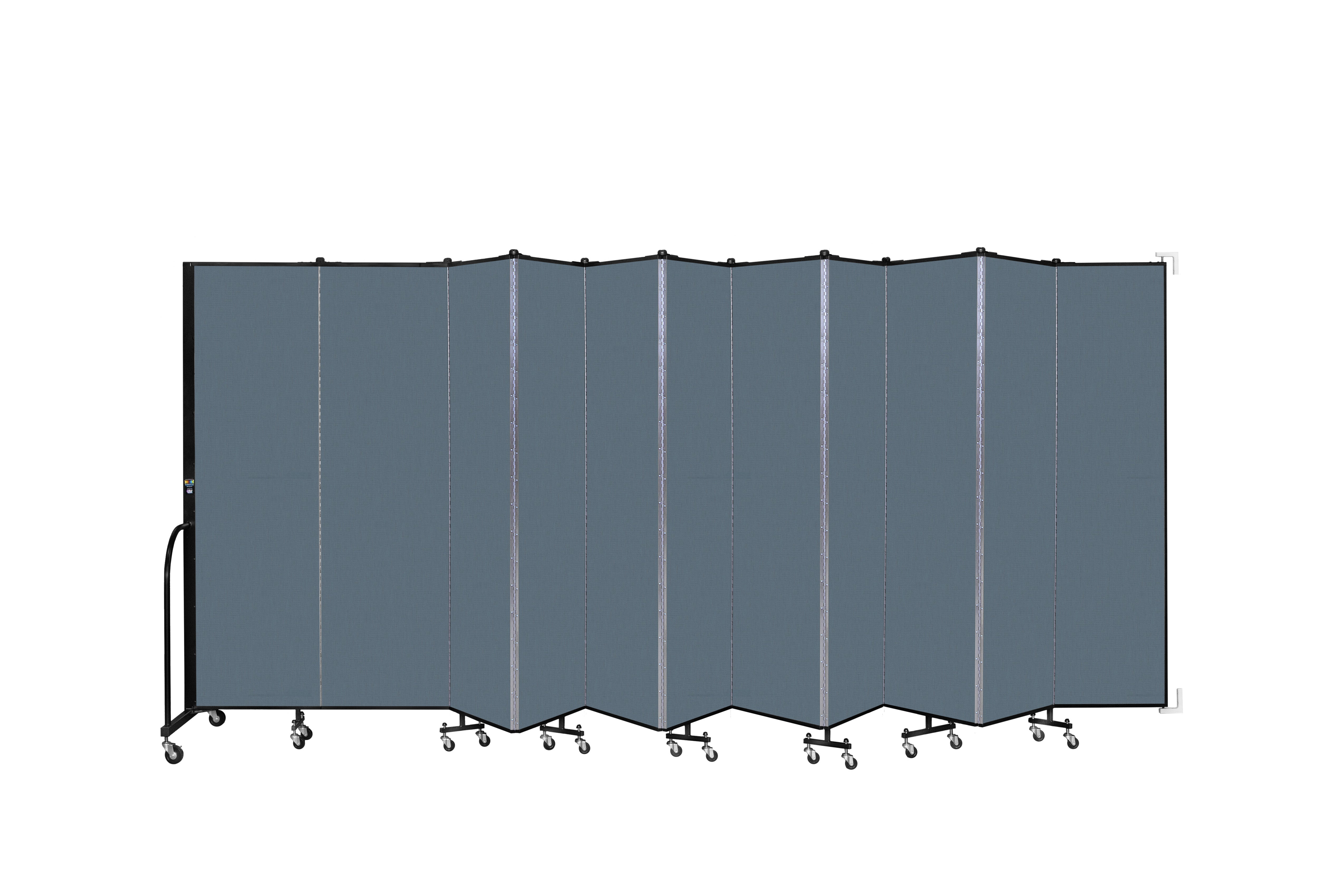 Wallmount Room Divider - 6' 8"H x 20 '2"L - 11 Panel, Lake, Fabric