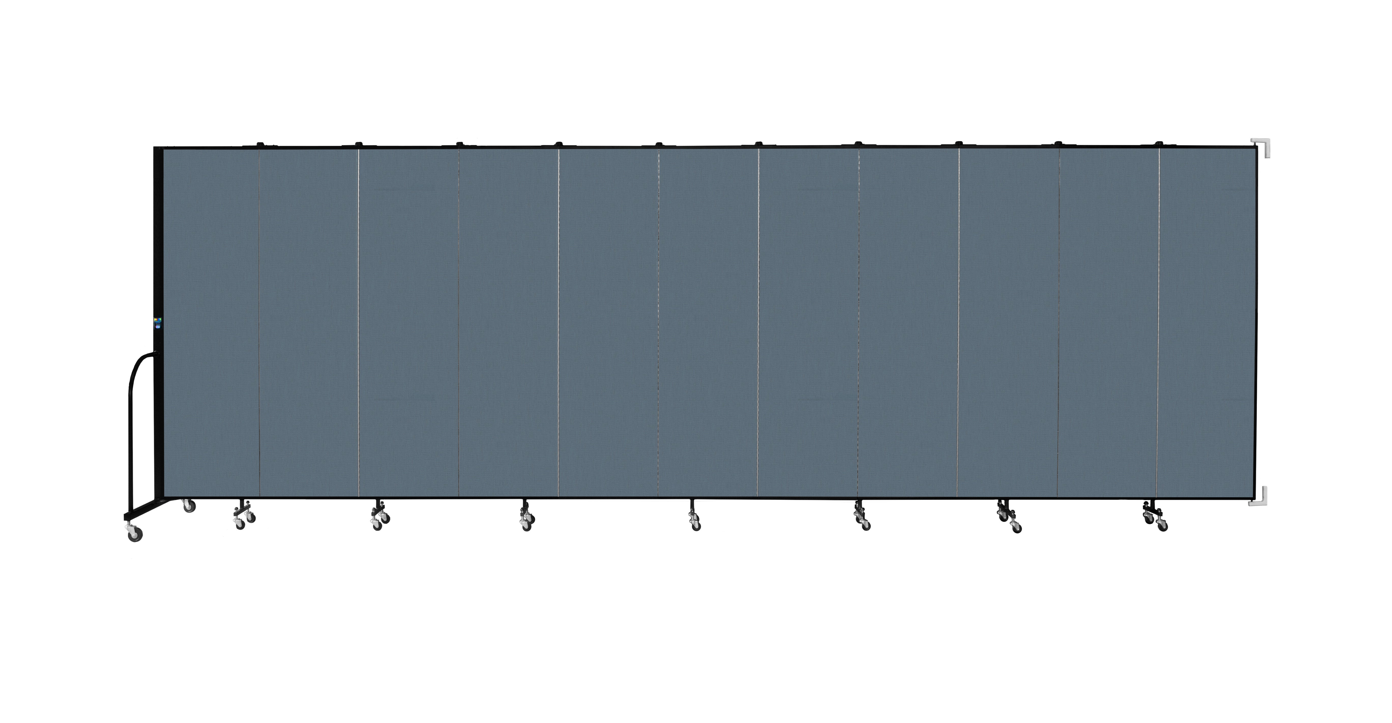 Wallmount Room Divider - 6' 8"H x 20 '2"L - 11 Panel, Lake, Fabric