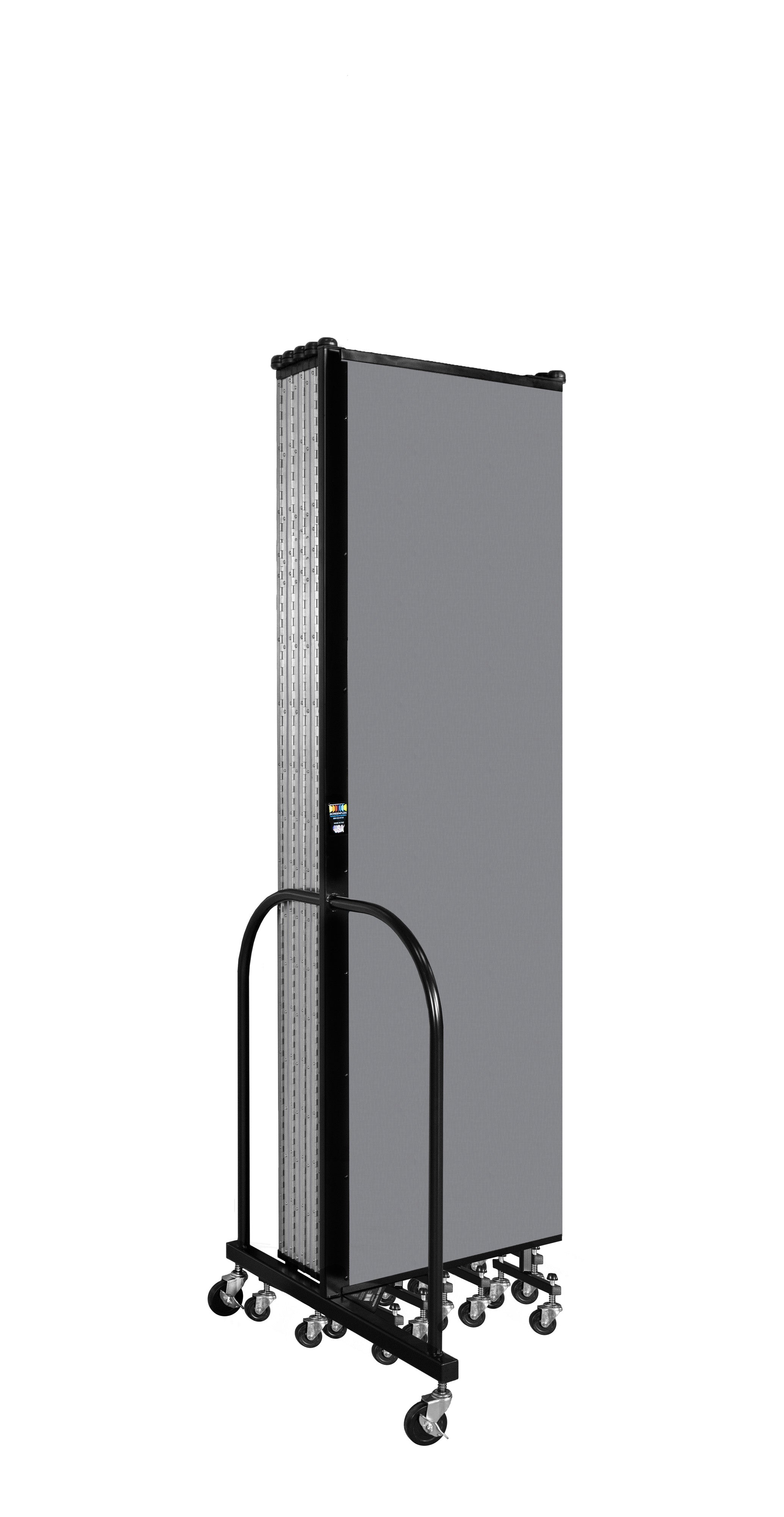Wallmount Room Divider - 6' 8"H x 20 '2"L - 11 Panel, Stone, Fabric