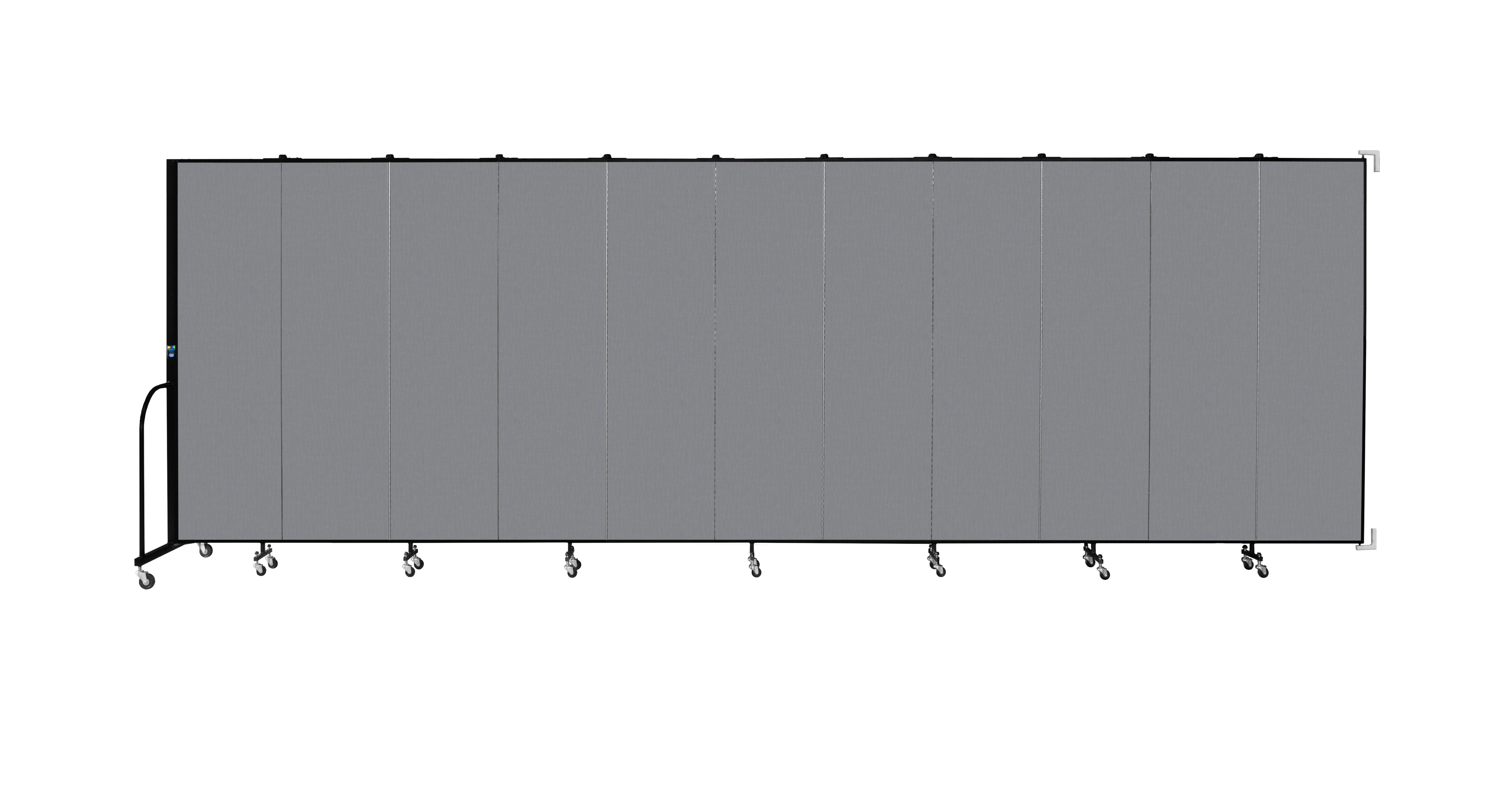 Wallmount Room Divider - 6' 8"H x 20 '2"L - 11 Panel, Stone, Fabric