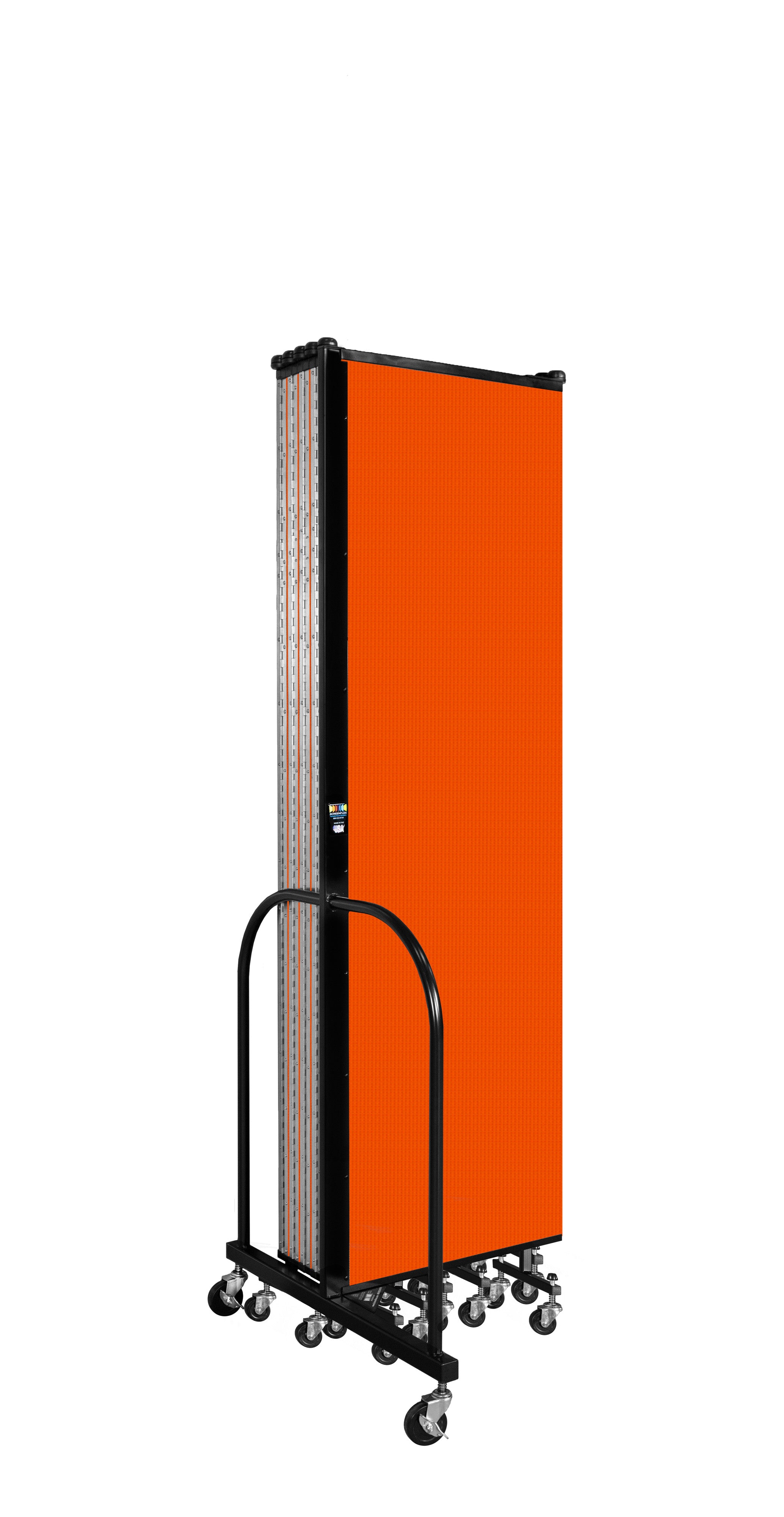 Wallmount Room Divider - 6' 8"H x 20 '2"L - 11 Panel, Orange, Fabric