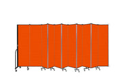 Wallmount Room Divider - 6' 8"H x 20 '2"L - 11 Panel, Orange, Fabric