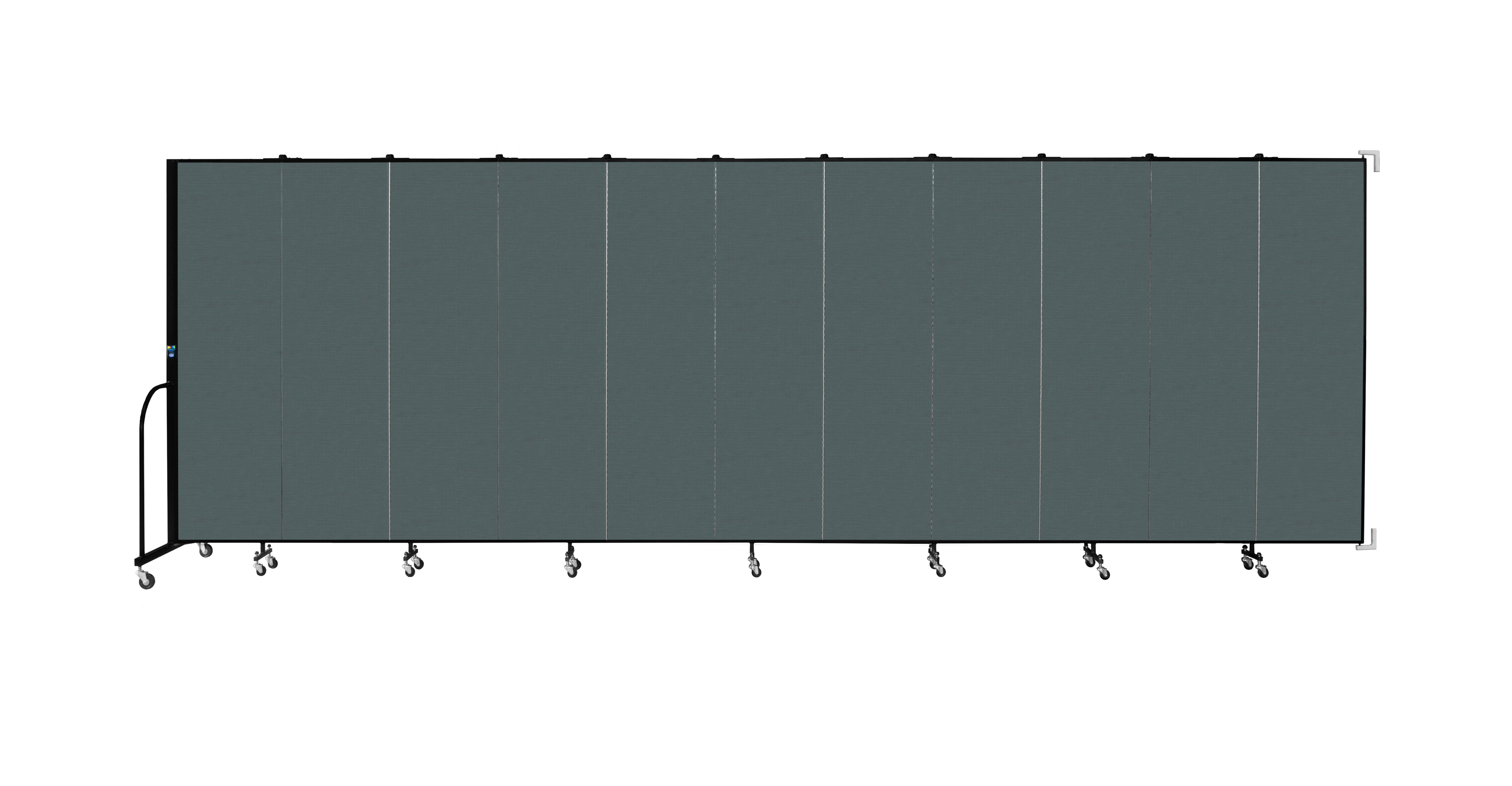 Wallmount Room Divider - 6' 8"H x 20 '2"L - 11 Panel, Mallard, Fabric