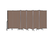 Wallmount Room Divider - 6' 8"H x 20 '2"L - 11 Panel, Walnut, Fabric