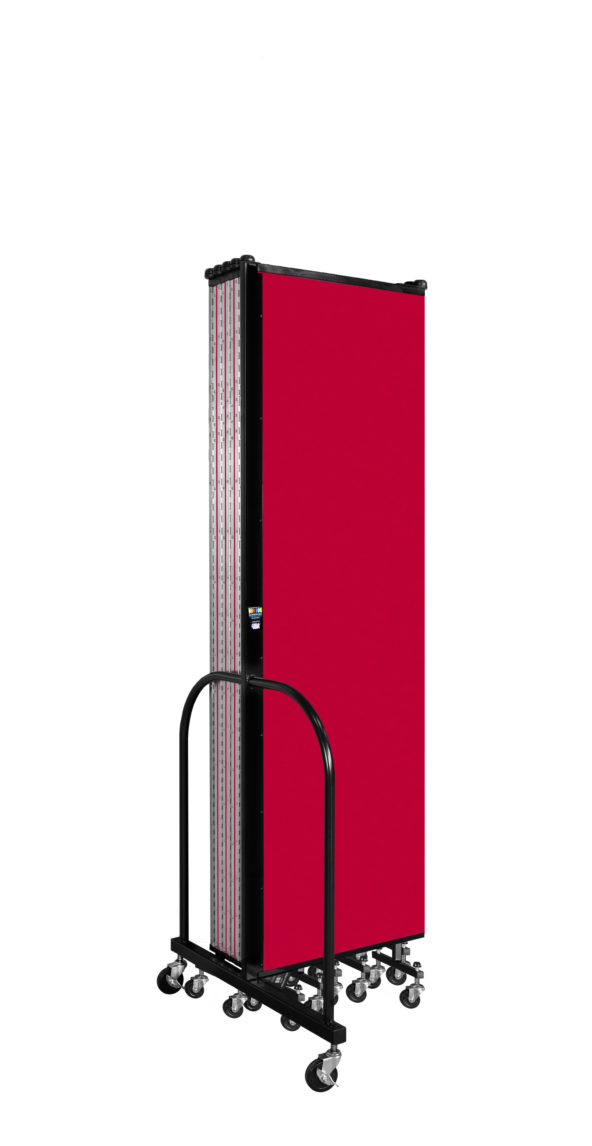 Wallmount Room Divider - 6' 8"H x 20 '2"L - 11 Panel, Primary Red, Fabric