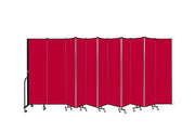Wallmount Room Divider - 6' 8"H x 20 '2"L - 11 Panel, Primary Red, Fabric