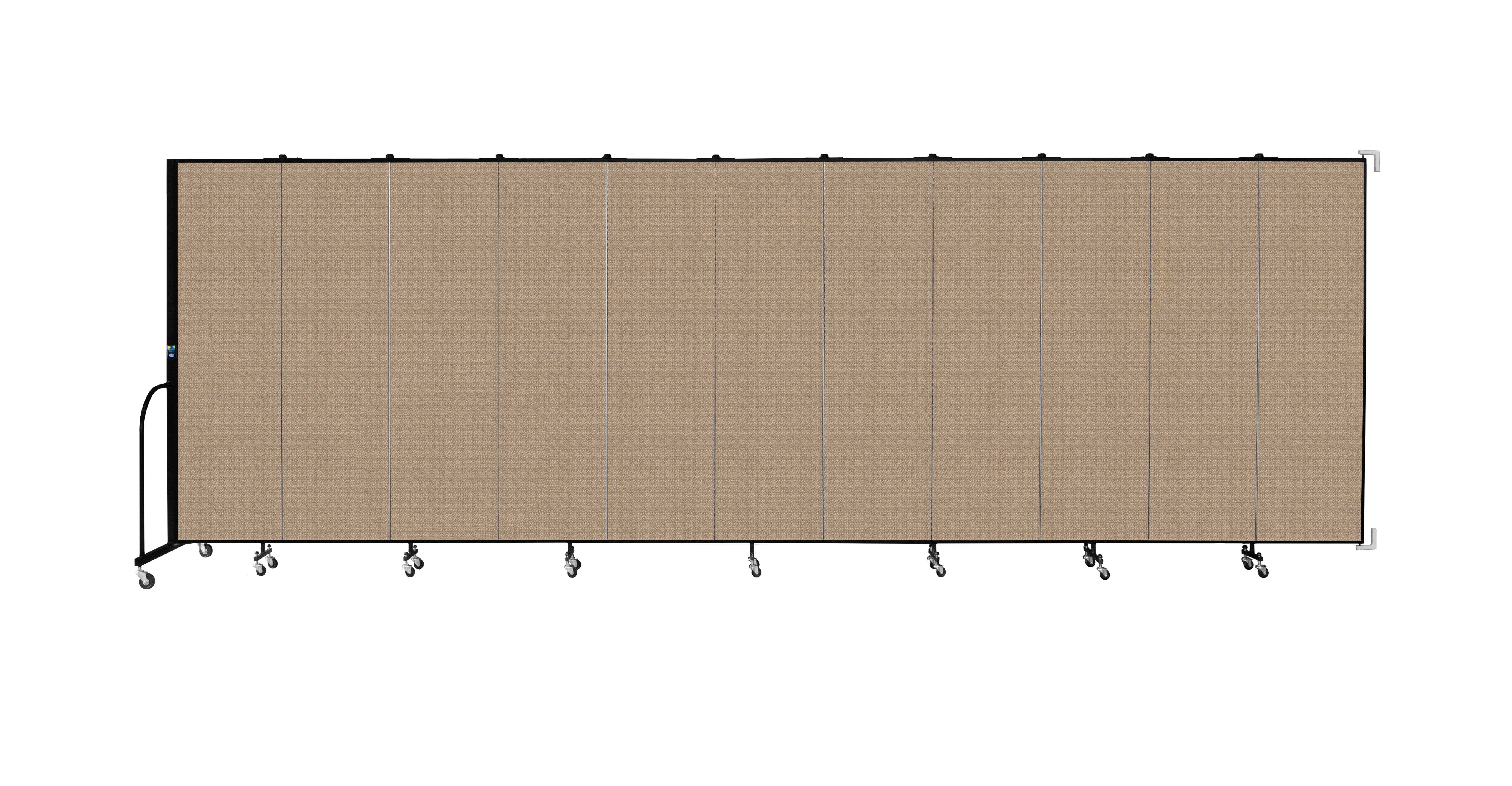 Wallmount Room Divider - 6' 8"H x 20 '2"L - 11 Panel, Desert, Fabric