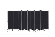 Wallmount Room Divider - 6' 8"H x 20 '2"L - 11 Panel, Black, Fabric