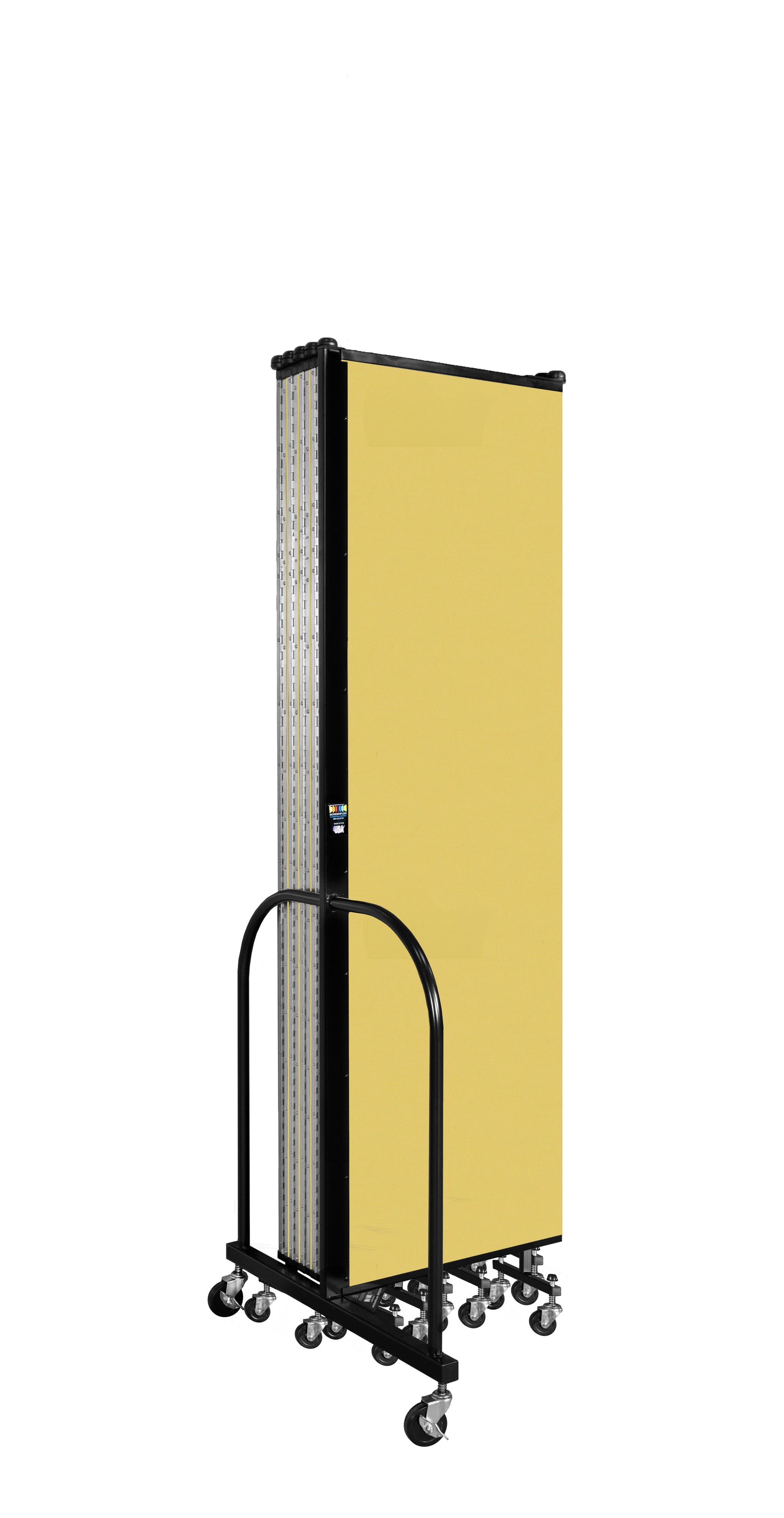 Wallmount Room Divider - 6' 8"H x 20 '2"L - 11 Panel, Primary Yellow, Fabric