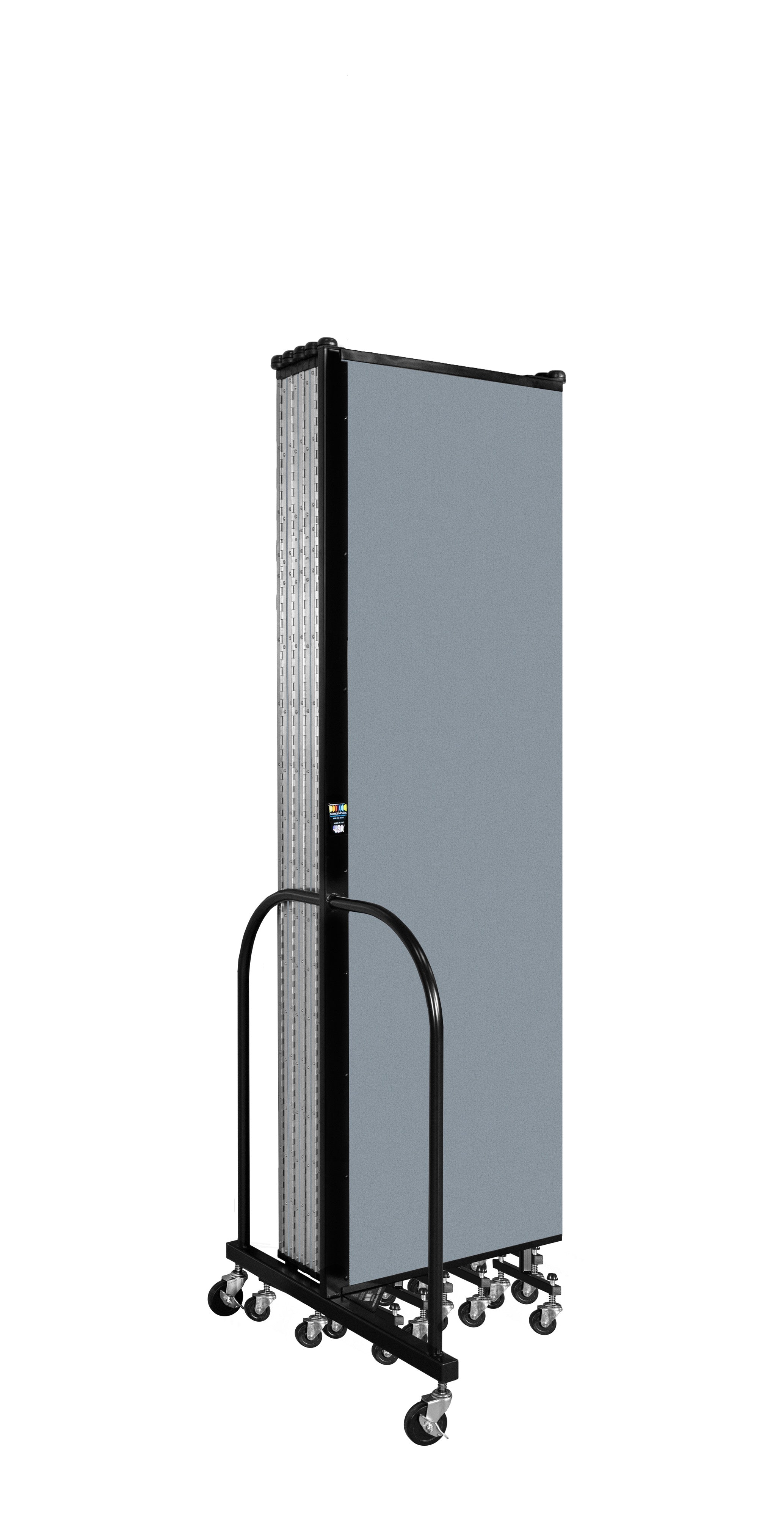 Wallmount Room Divider - 6' 8"H x 20 '2"L - 11 Panel, Blue Tide, Vinyl
