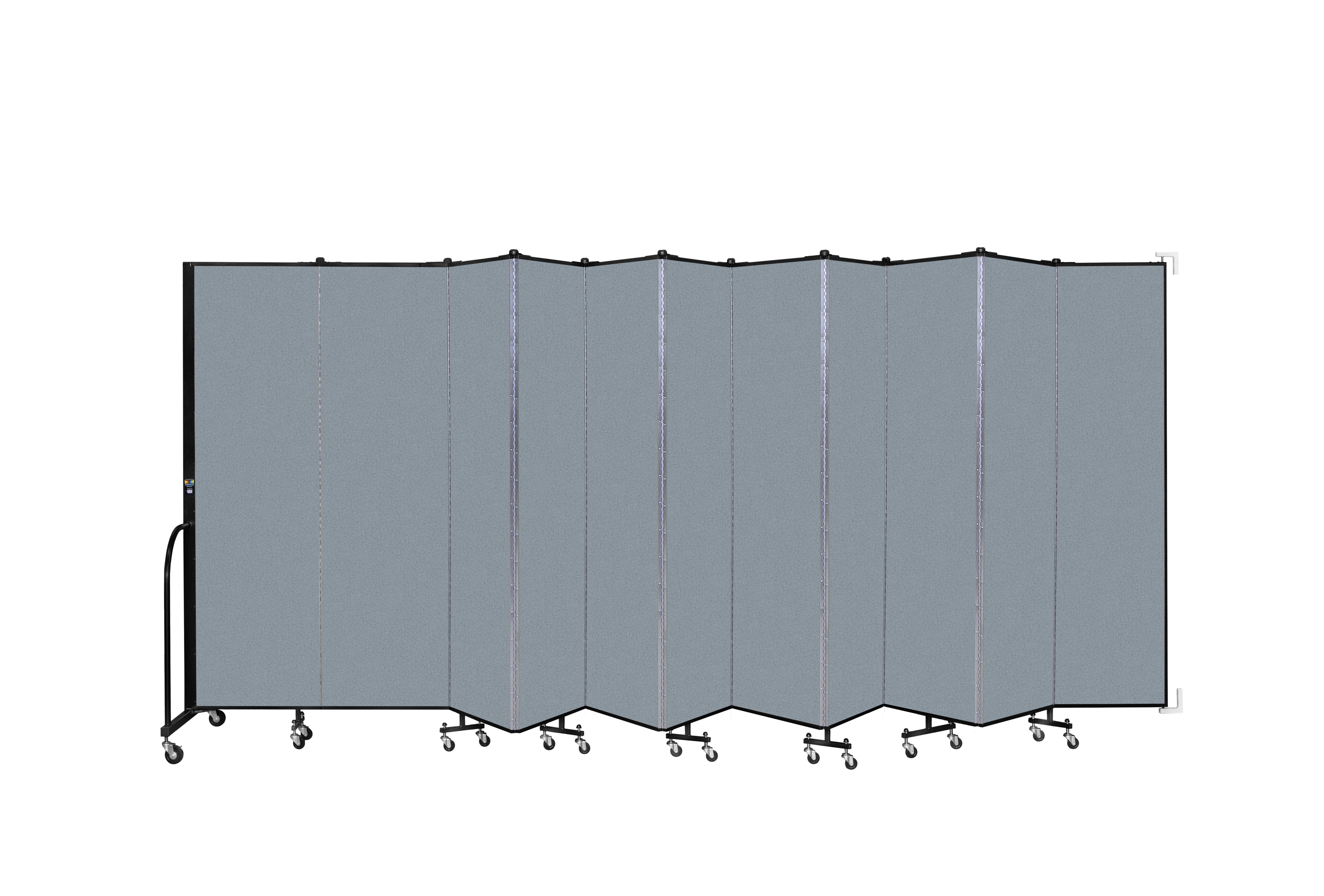 Wallmount Room Divider - 6' 8"H x 20 '2"L - 11 Panel, Blue Tide, Vinyl