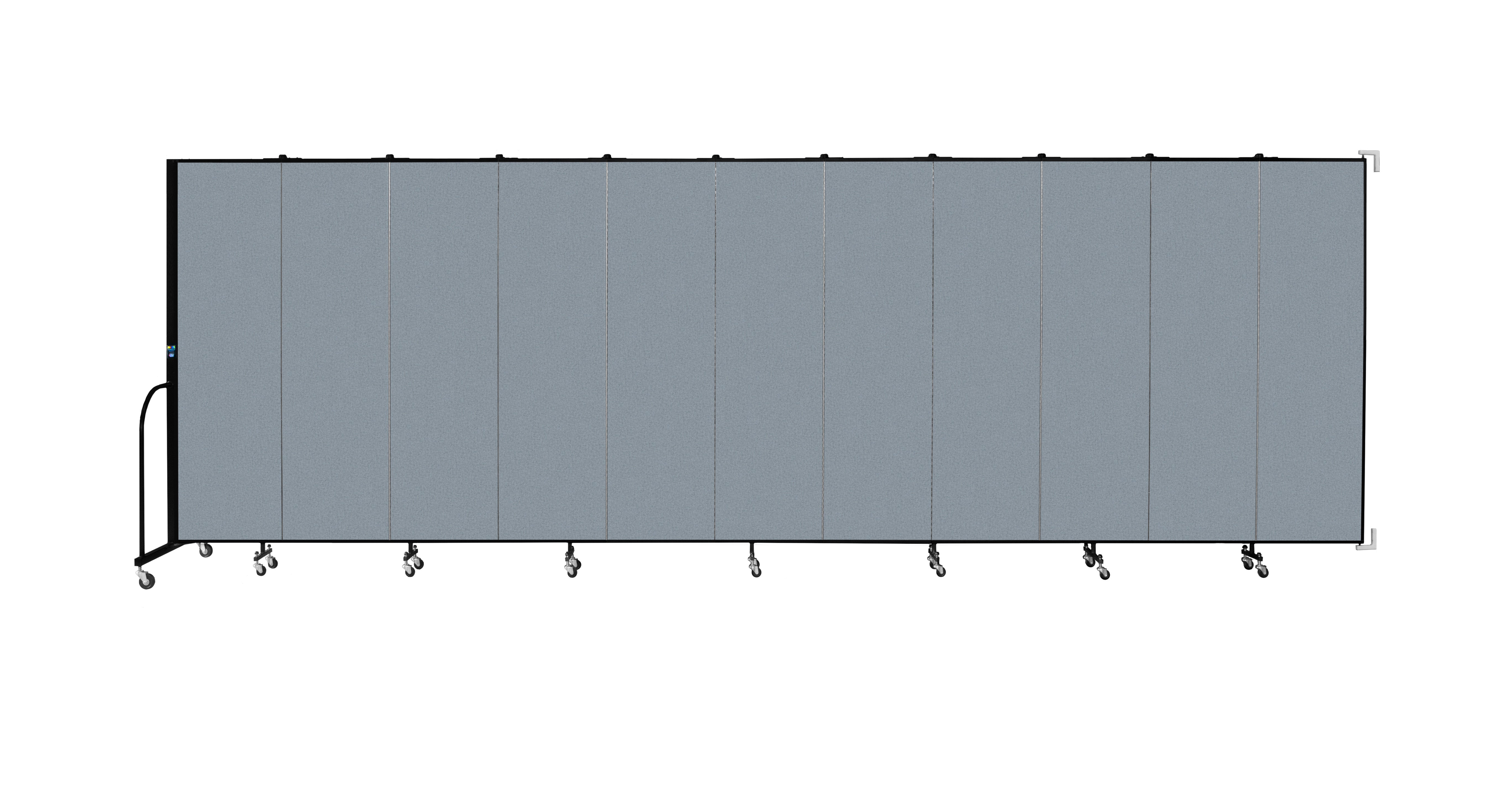Wallmount Room Divider - 6' 8"H x 20 '2"L - 11 Panel, Blue Tide, Vinyl